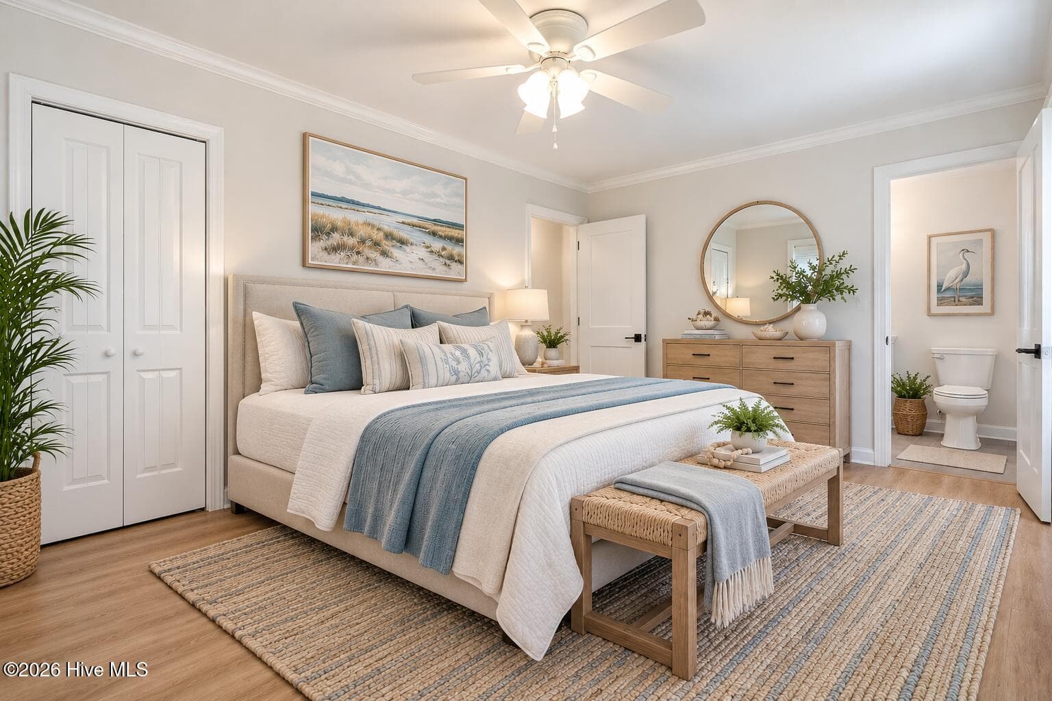 Master bedroom virtually staged - 4622 Dean Drive, Wilmington, NC 28405