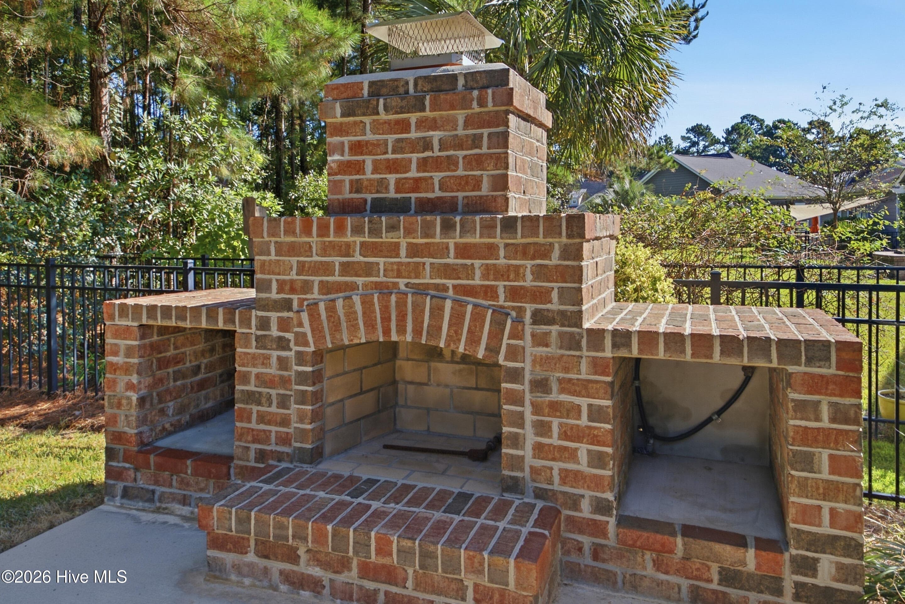 Wood fireplace with gas starter option - 2153 Forest View Circle, Leland, NC 28451