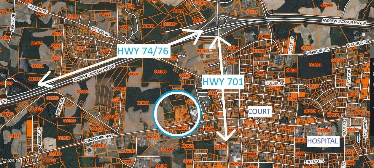 property location - 614 Washington Street, Whiteville, NC 28472