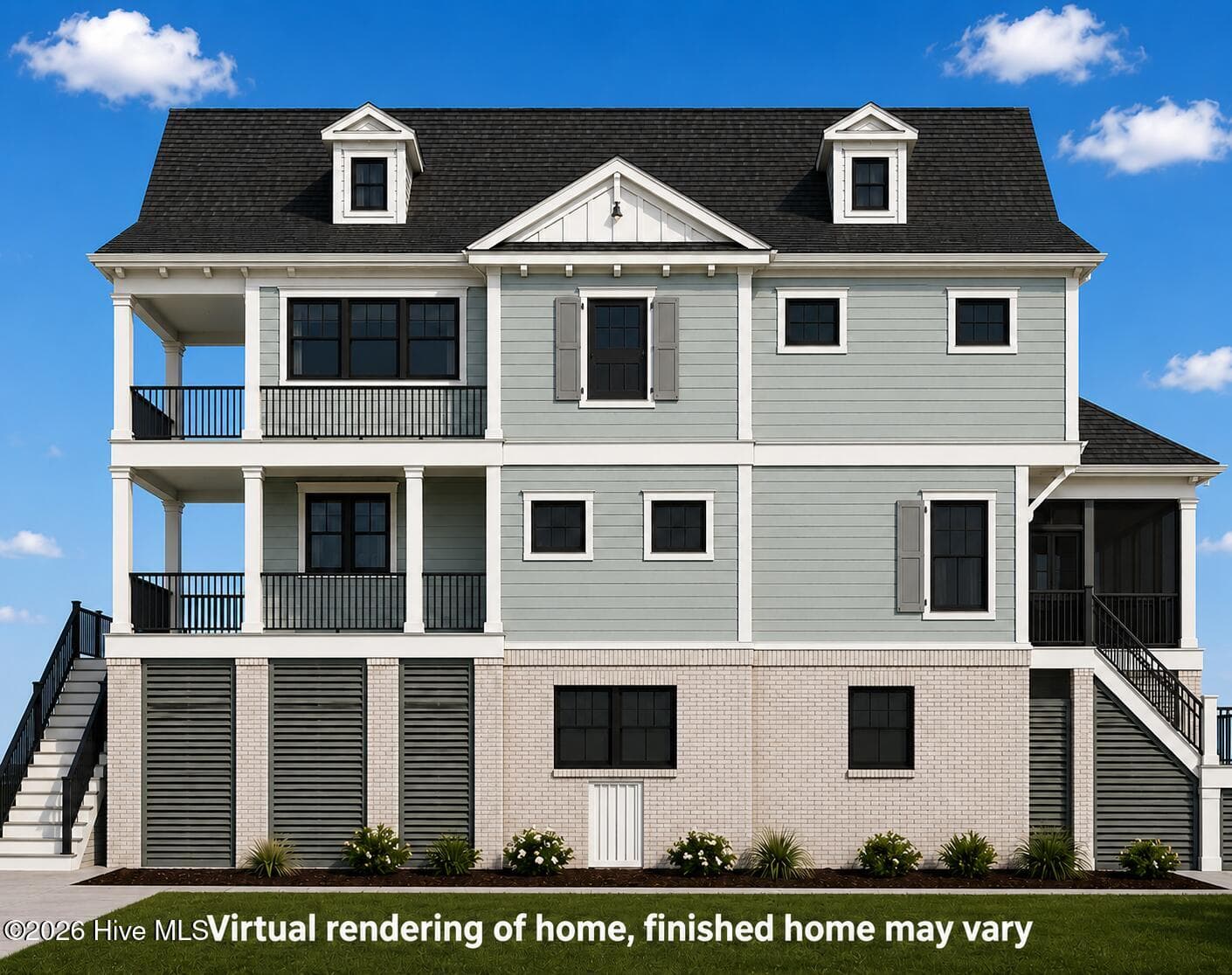 AI rendering based on plans - East Side view - 664 Augustine Avenue SW, Supply, NC 28462