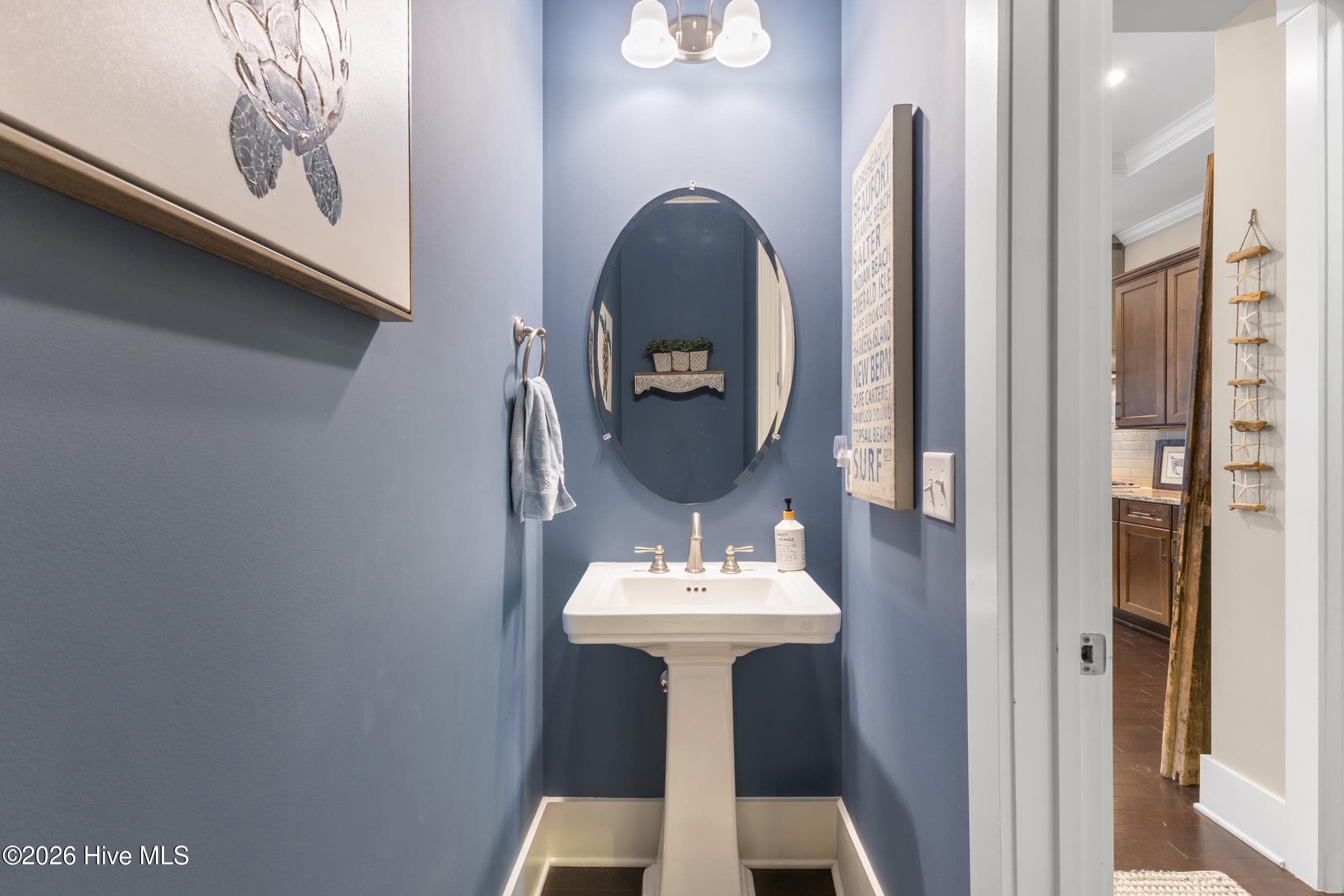 Downstairs powder room for guests - 409 Cornubia Drive, Castle Hayne, NC 28429
