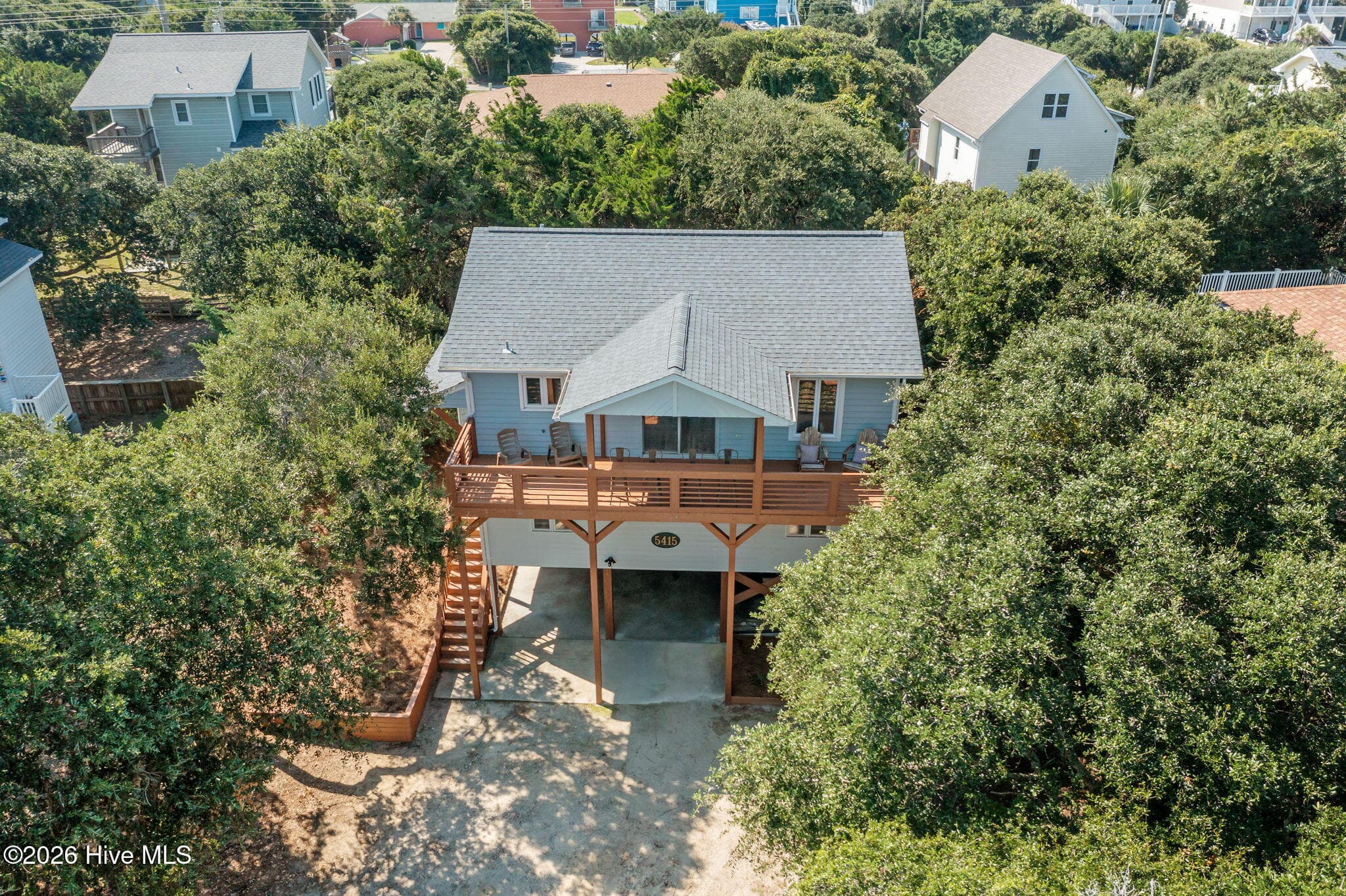 Front Aerial Elevation - 5415 Cedar Tree Lane, Emerald Isle, NC 28594
