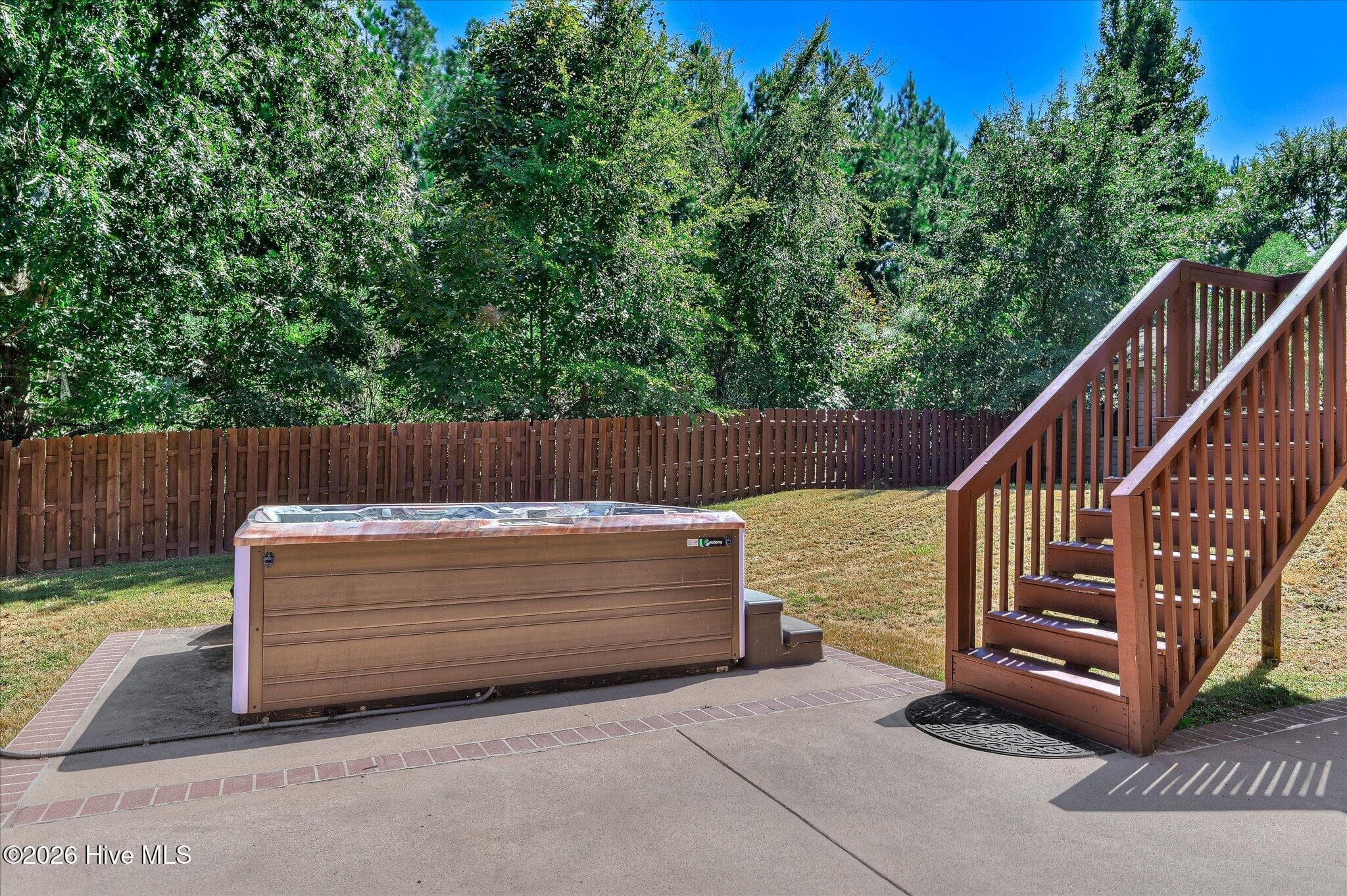 HOT TUB & STAIRWELL TO UPPER DECK - 552 Oconee Circle, Evans, GA 30809
