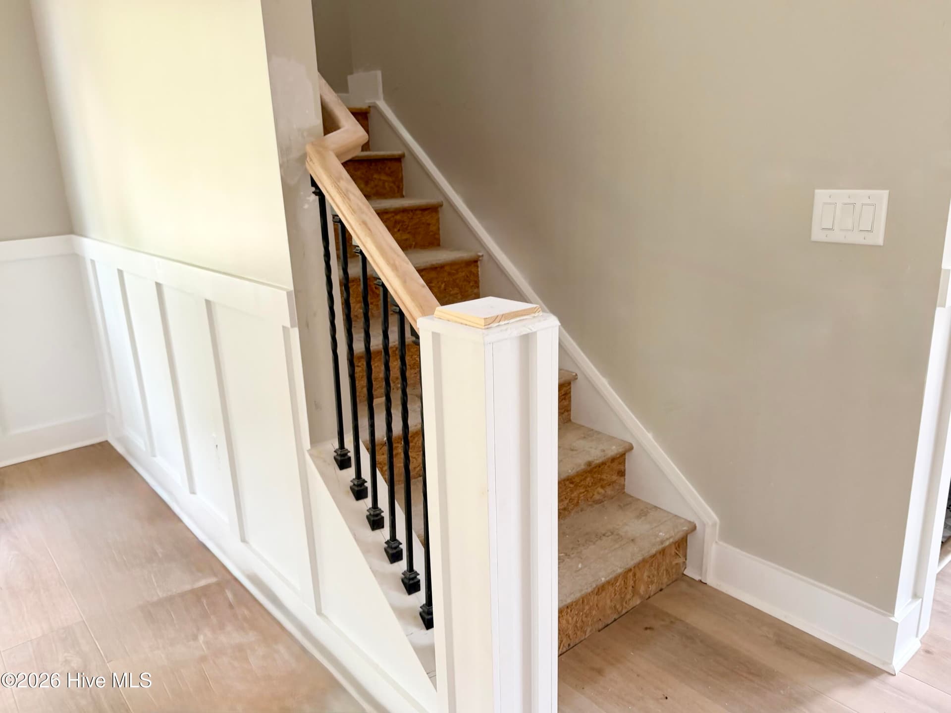 Staircase under construction. - 550 Glenburnie Street NW, Calabash, NC 28467