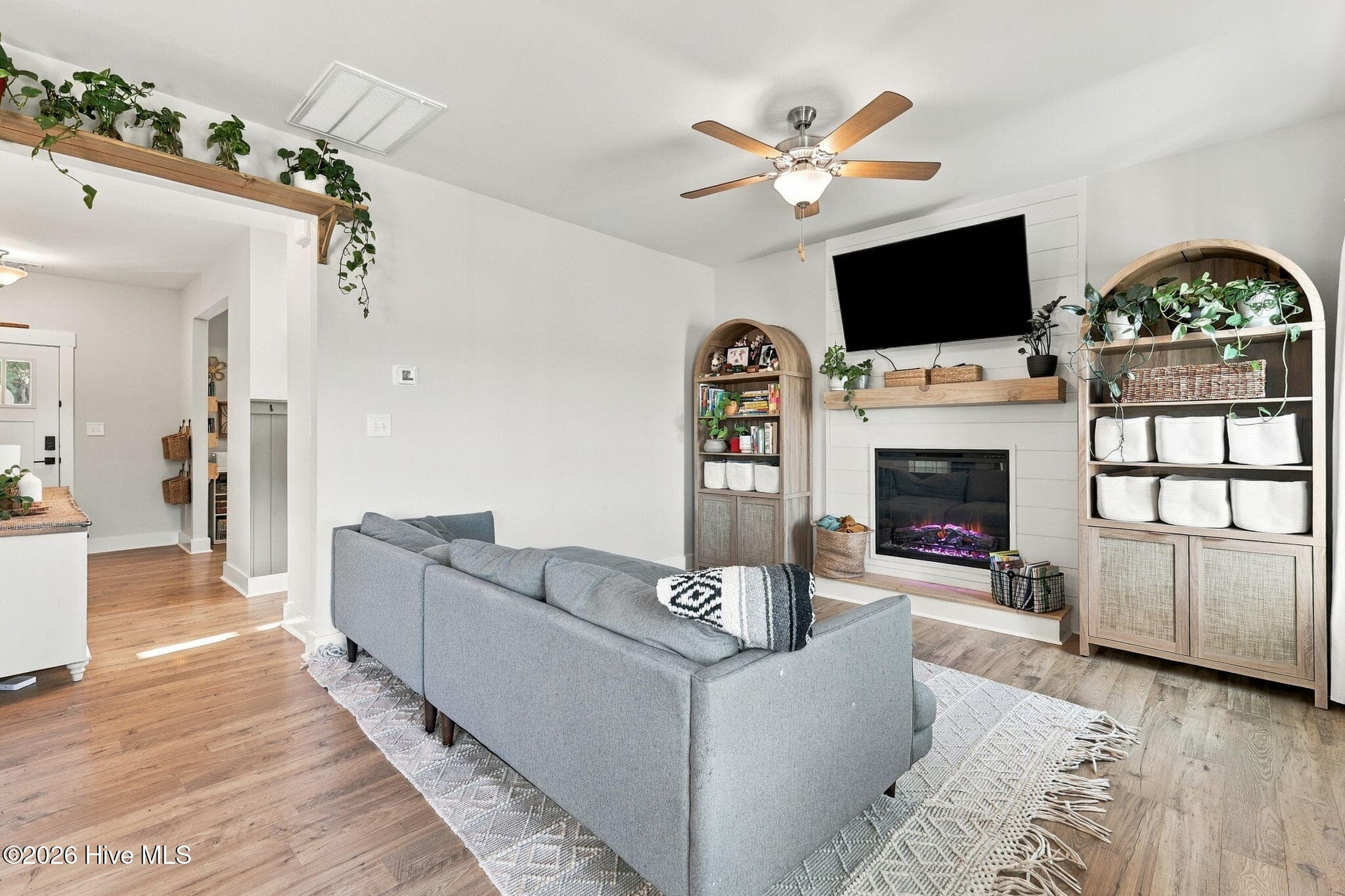 Cozy up next to the electric fireplace this winter! - 1400 Chason Road, Lumber Bridge, NC 28357
