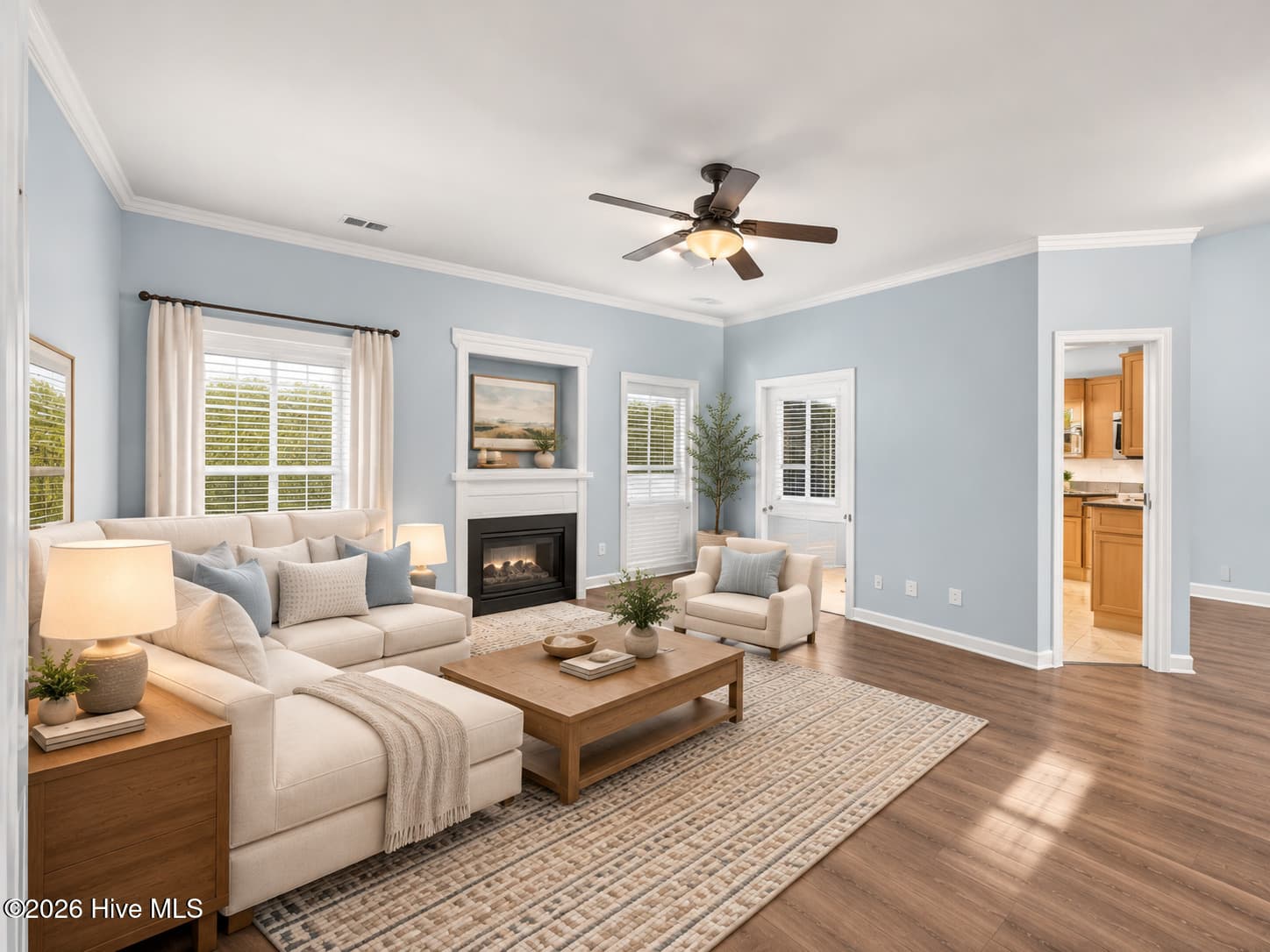 Virtually Staged Living Room - 537 Bonham Avenue, Wilmington, NC 28403