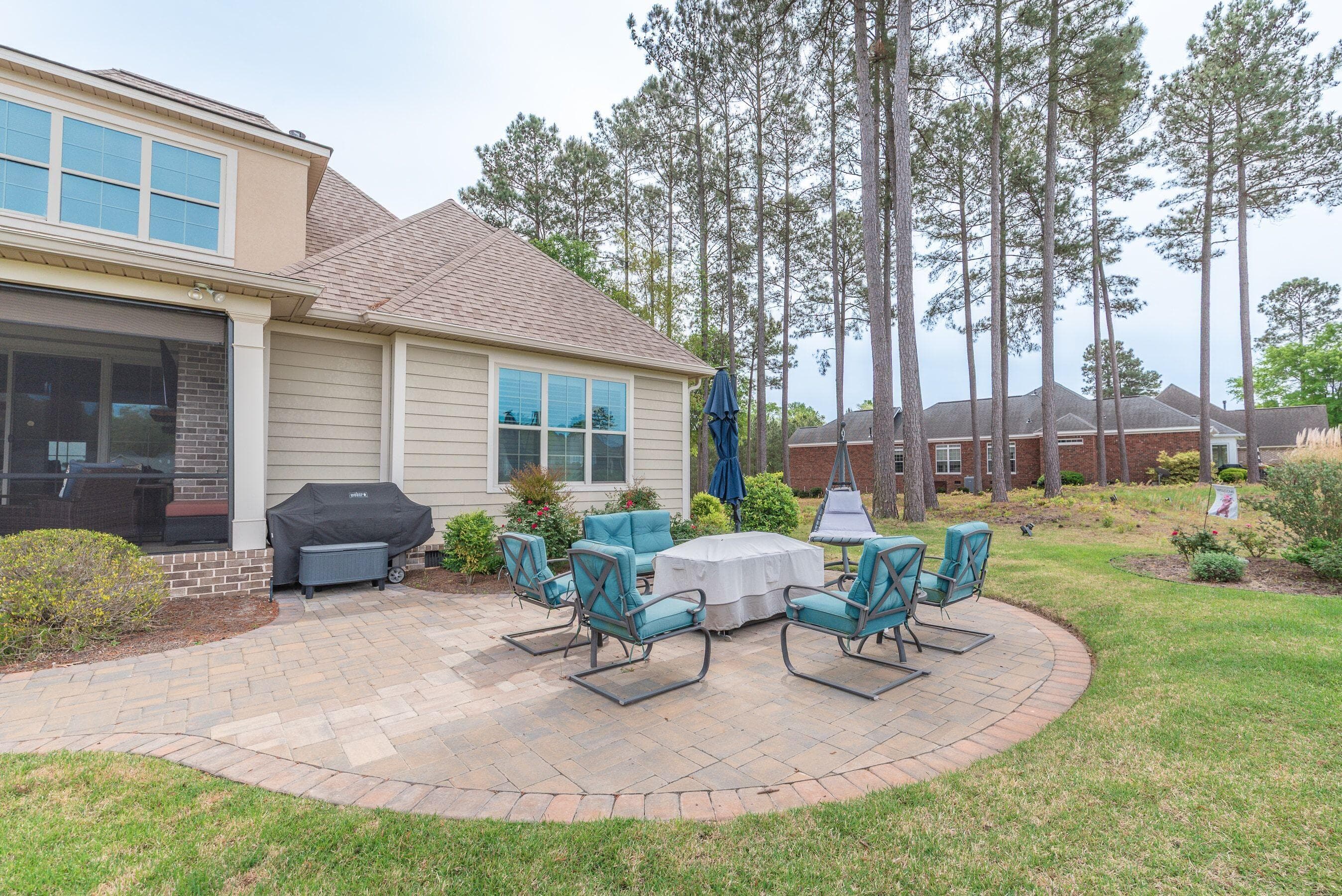 Patio with back of home - 207 Quiet Oak Court, Aiken, SC 29803