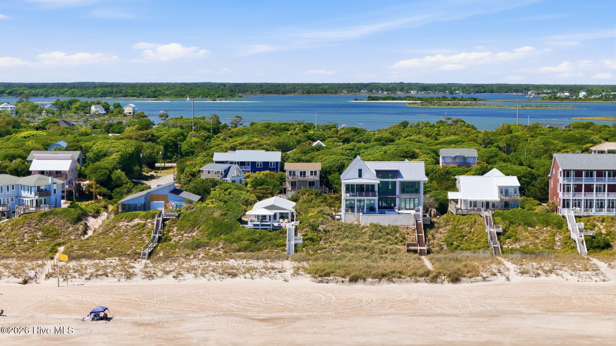 Aerial View from Beach - 6820 Ocean Drive, Emerald Isle, NC 28594