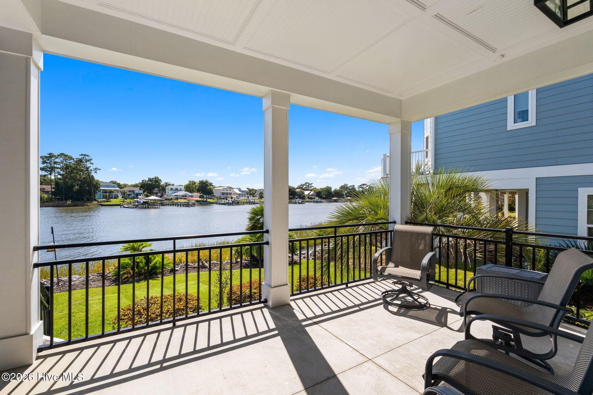 Perfect spot for your morning coffee - covered and protected from sun and rain - 2775 Long Bay Drive SE, Southport, NC 28461