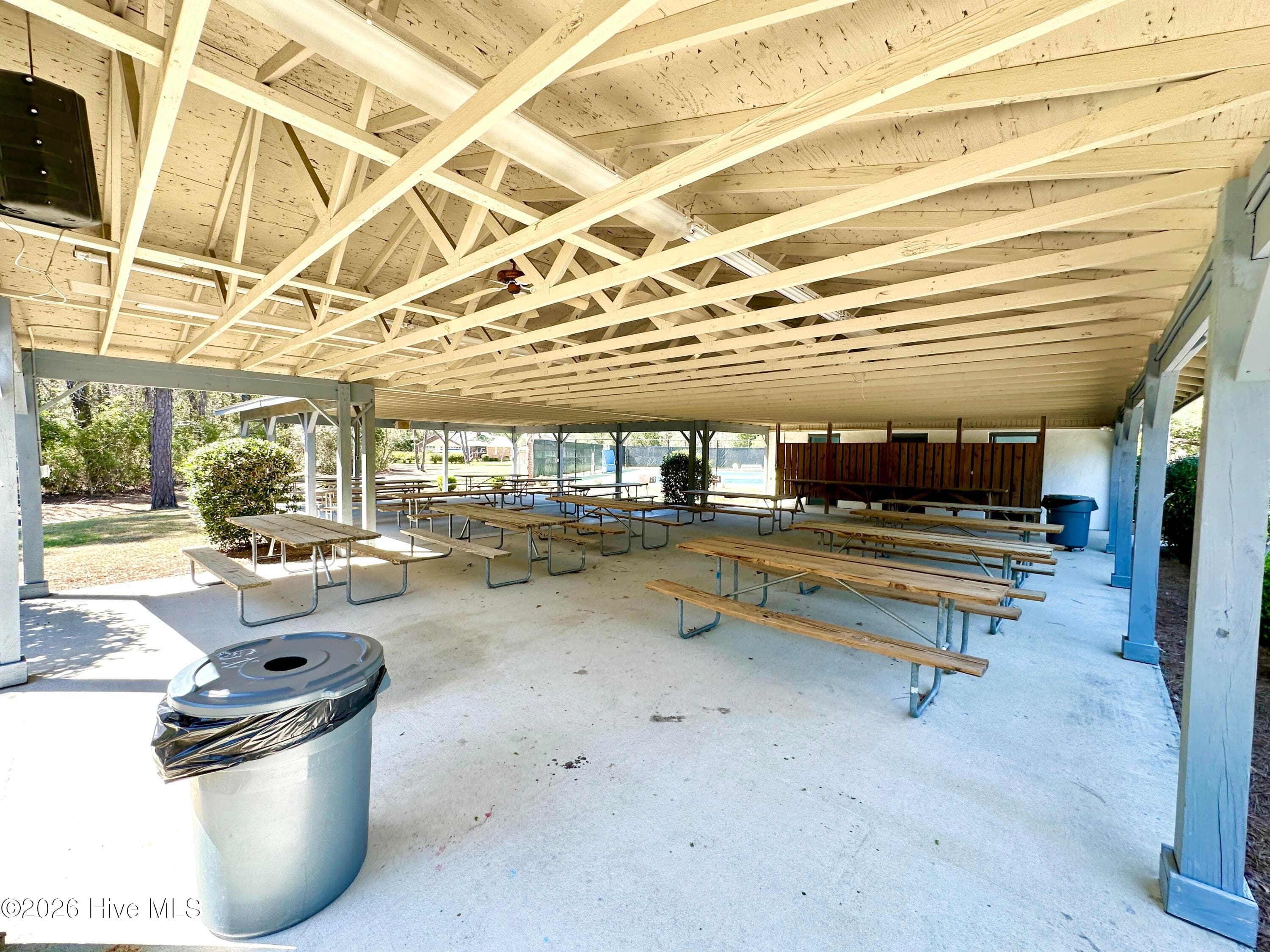 Pavilion with permanent tables, lighting and electrical access, 2 bathrooms, grills, and water fountain. - 2131 Royal Pines Drive, New Bern, NC 28560