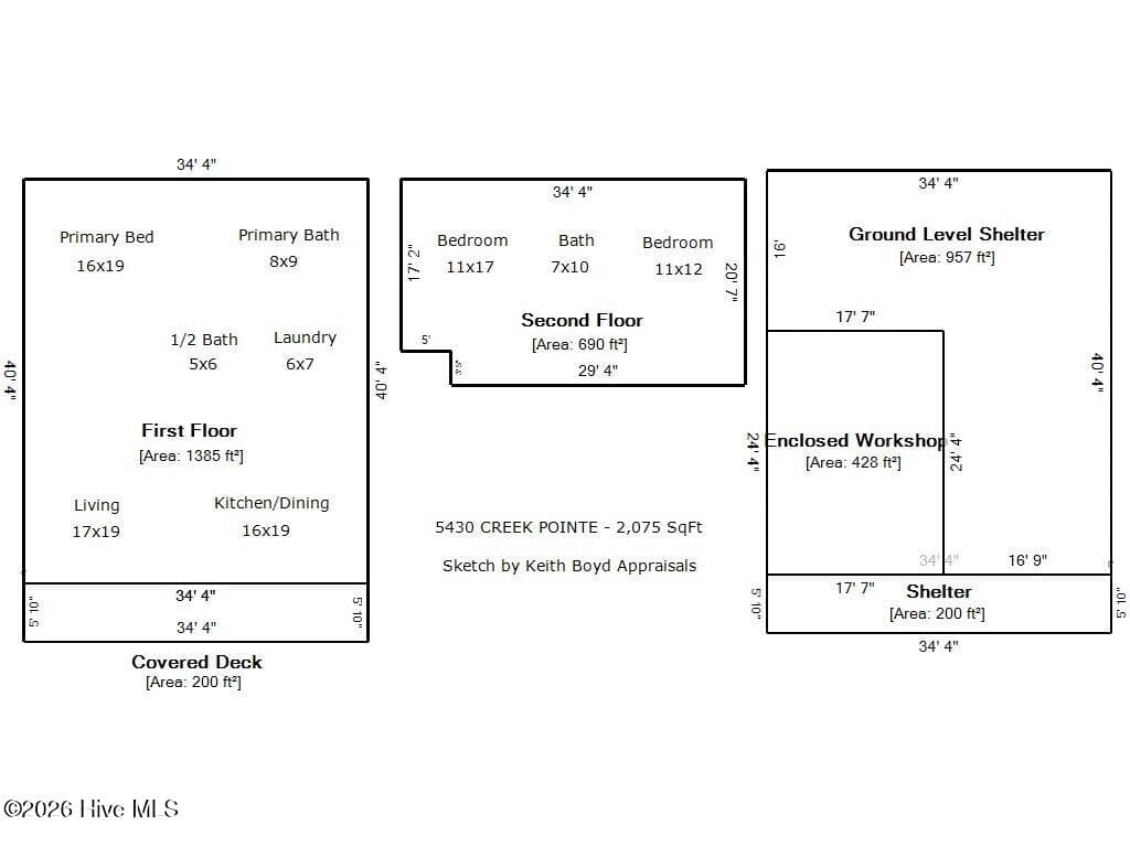 SKETCH - 5430 Creek Pointe Road, New Bern, NC 28560