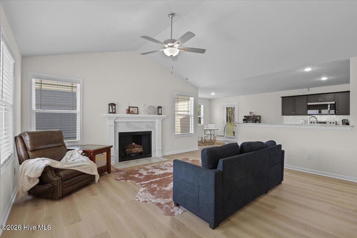 Living, Kitchen and Dining Room Open Floor Plan - 109 Windemere Lane, Goldsboro, NC 27530