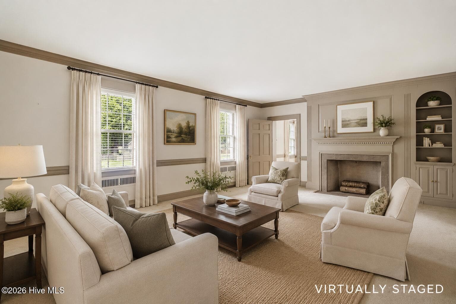 Virtually Staged - Living Room - 3400 S Jefferson Street, Fountain, NC 27829