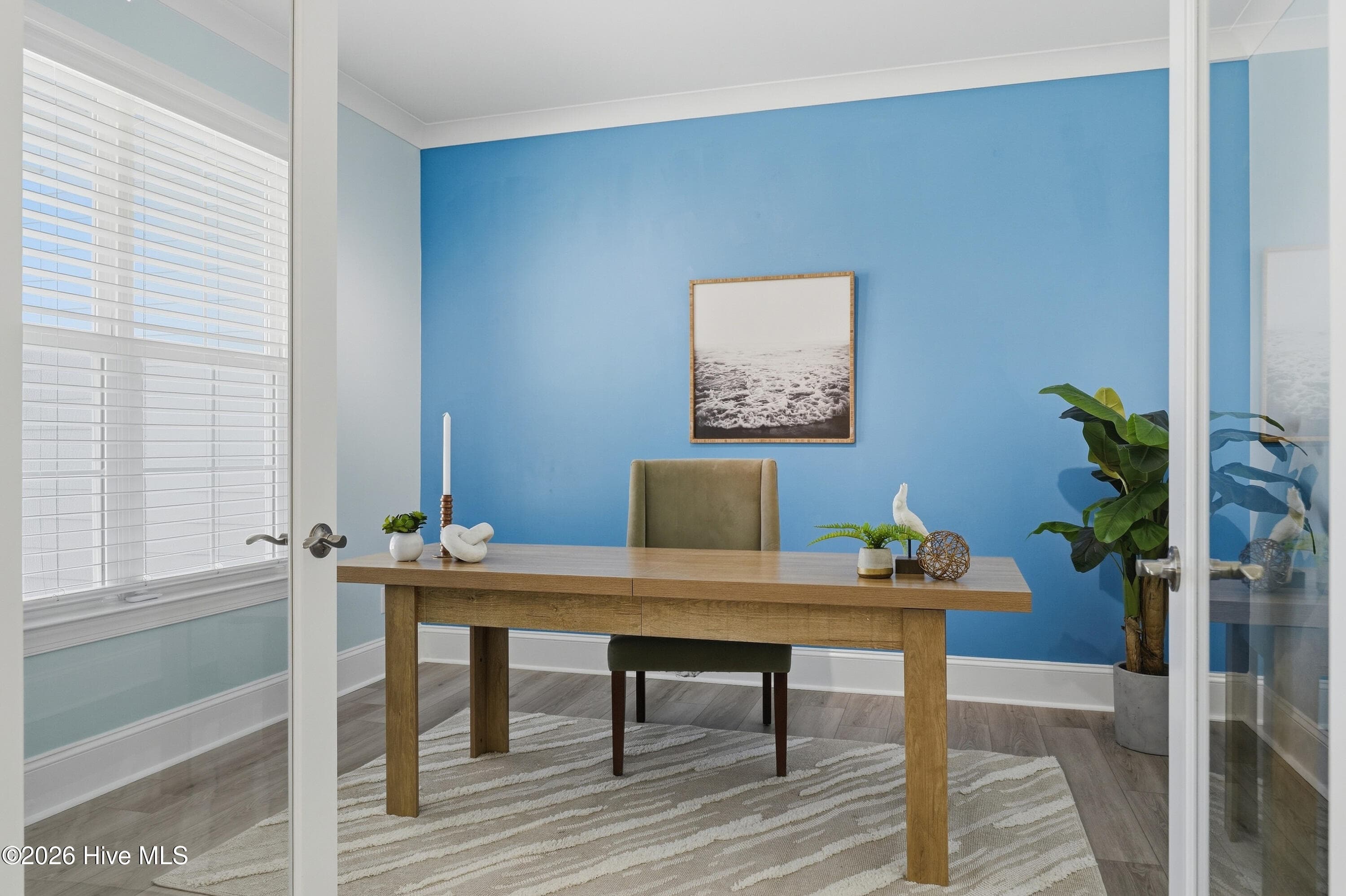 Dedicated office with glass pocket doors - 2359 Weeping Birch Road NE, Leland, NC 28451