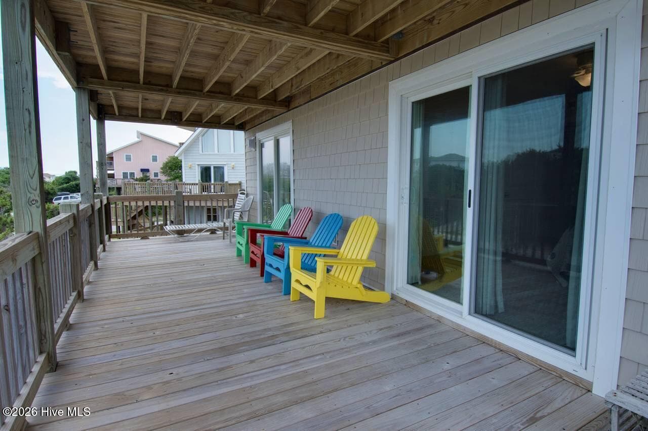 Bedroom Level Covered Deck - 6820 Ocean Drive, Emerald Isle, NC 28594