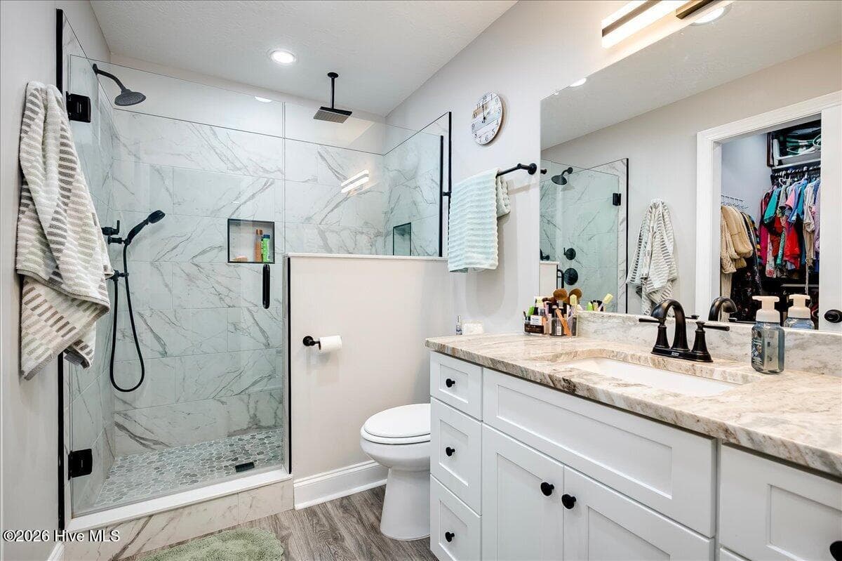 Master tiled shower with additional closet space - 4121 Langley Street, Martinez, GA 30907