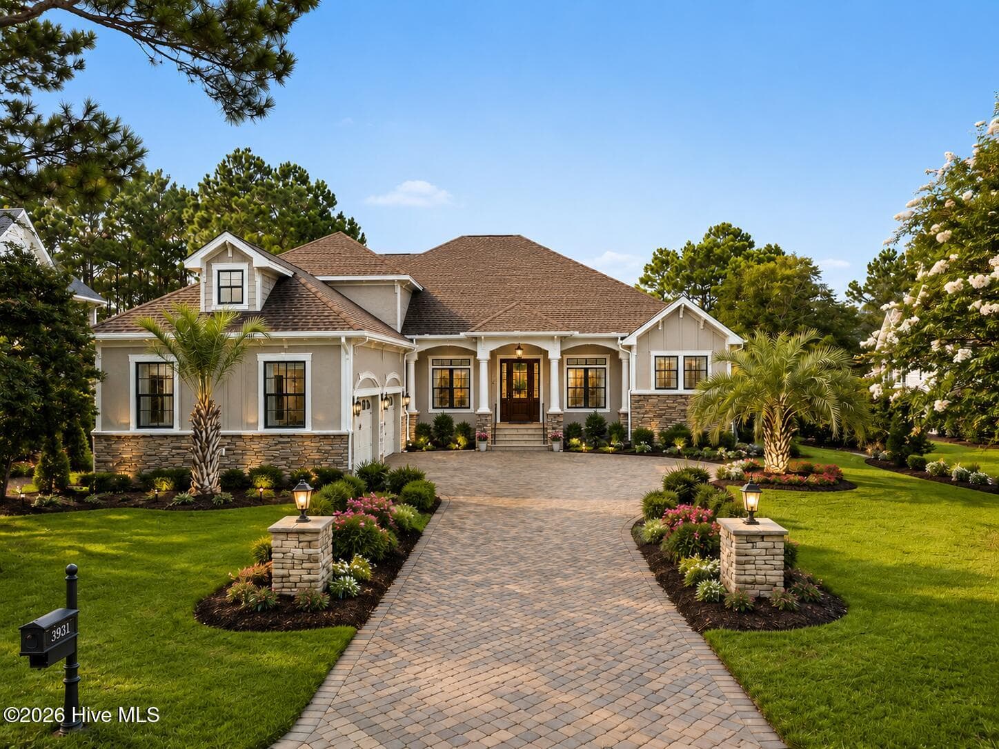 Exterior has been virtually enhanced with landscaping and painted trim - 3858 Ridge Crest Drive, Southport, NC 28461