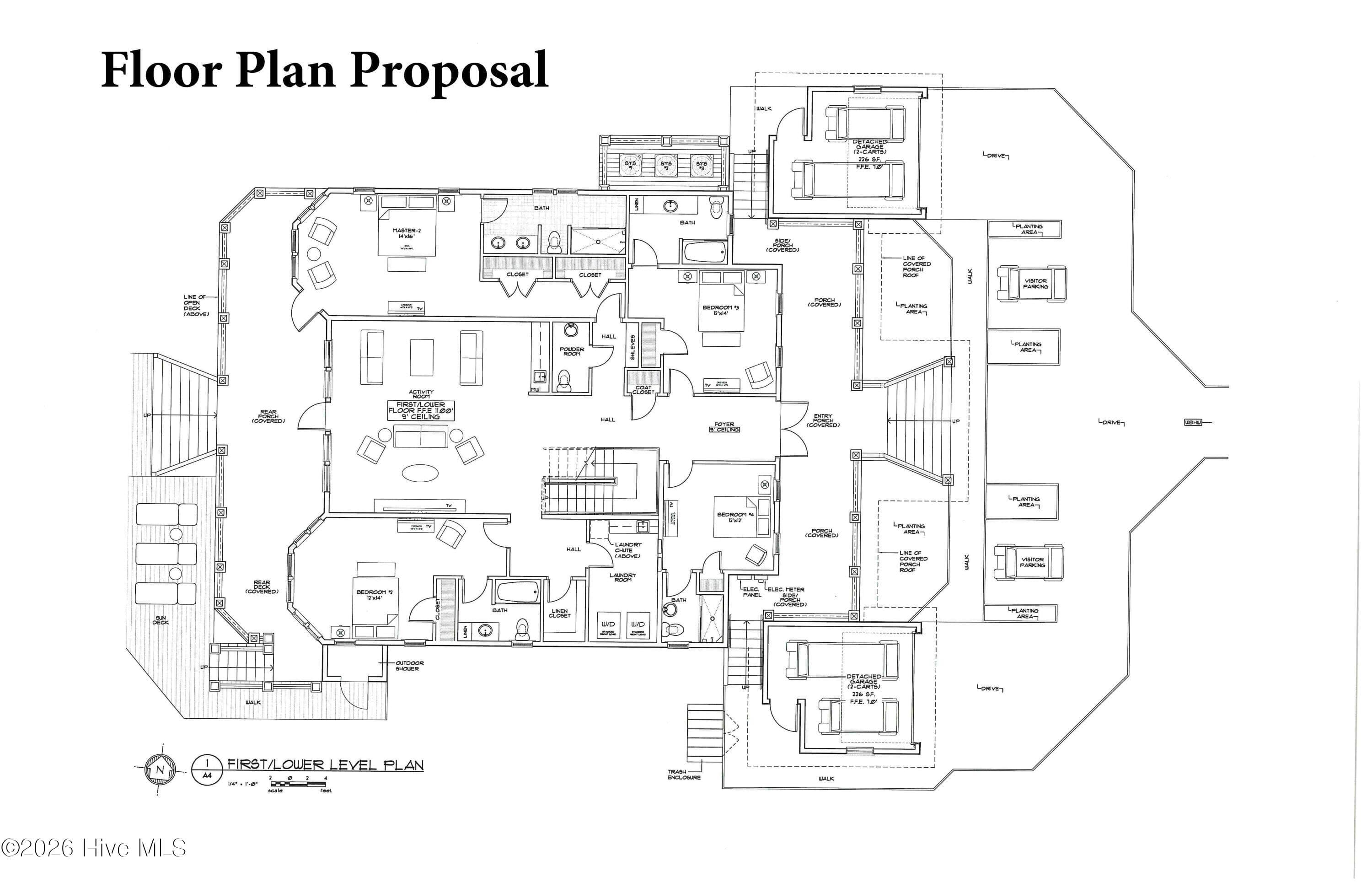 First Level Floor Plan Proposal - 30 Sandpiper Trail, Bald Head Island, NC 28461