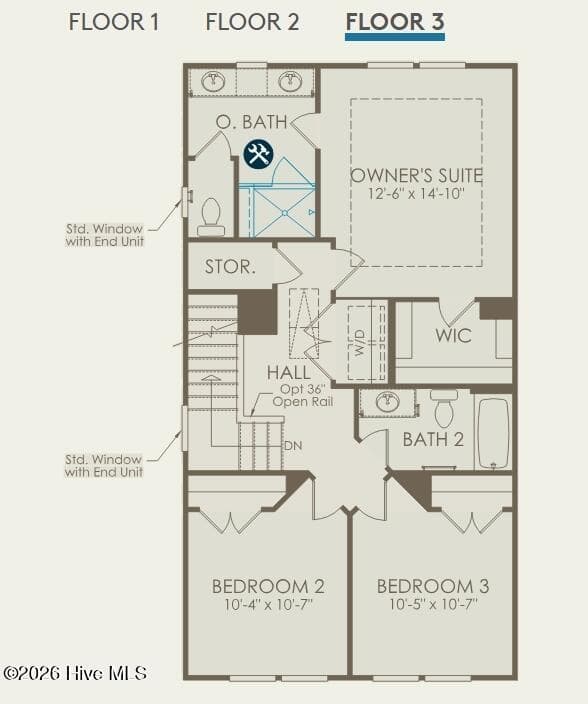 Floor Plan Third Floor - 388 Barnacle Run, Wilmington, NC 28412