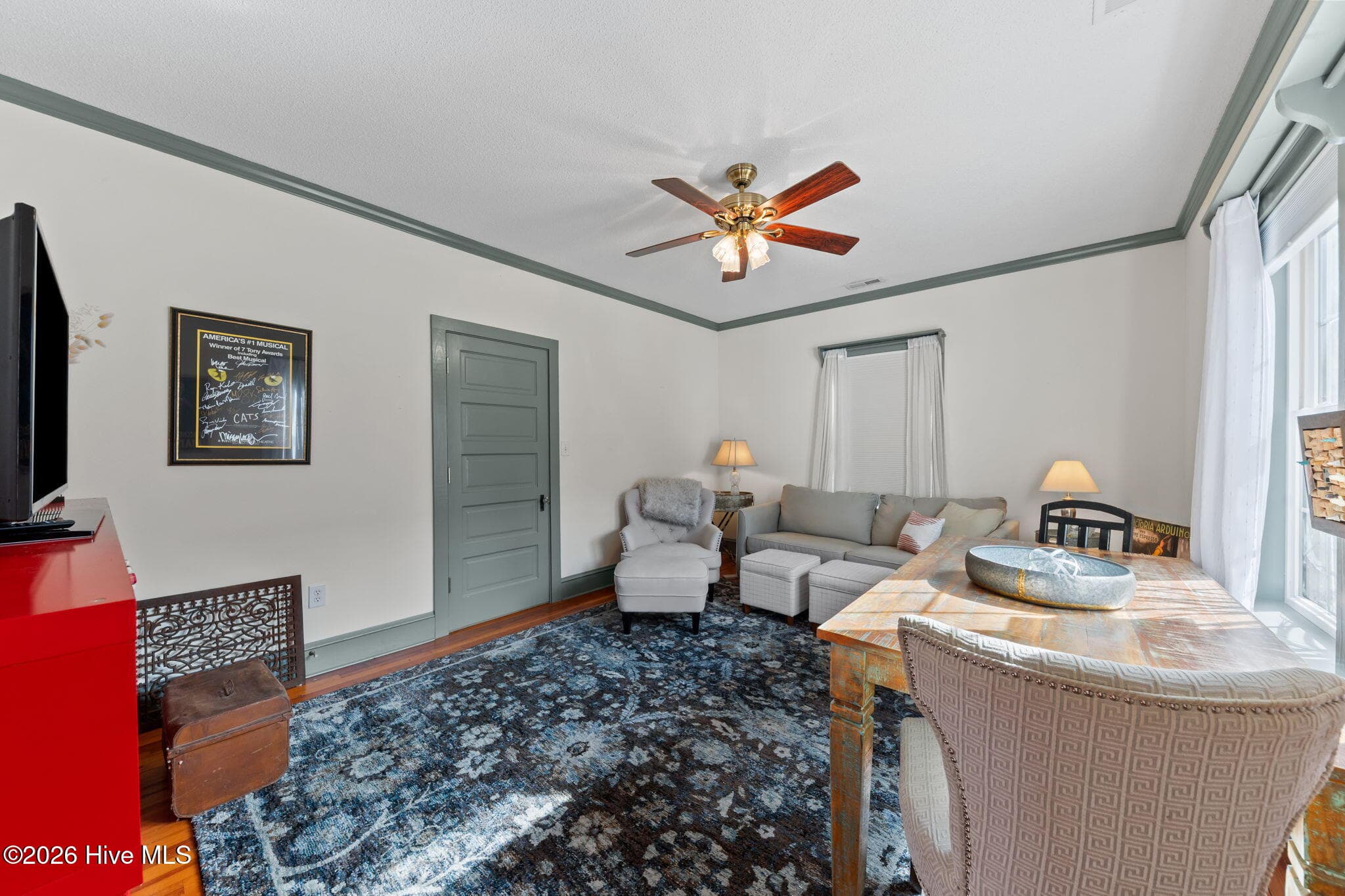Guest Cottage Living Room with large storage closet - 55 Linden Road, Pinehurst, NC 28374