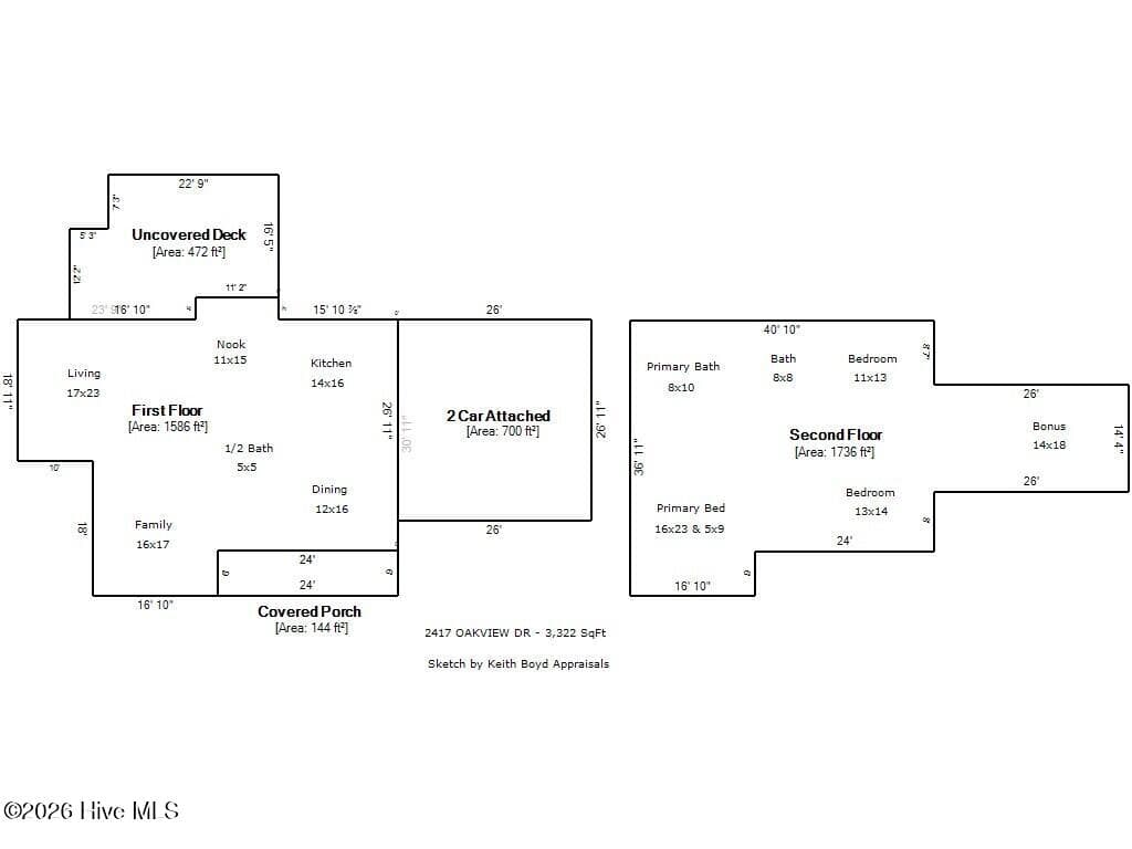 Floor Plan - 2417 Oakview Drive, New Bern, NC 28562