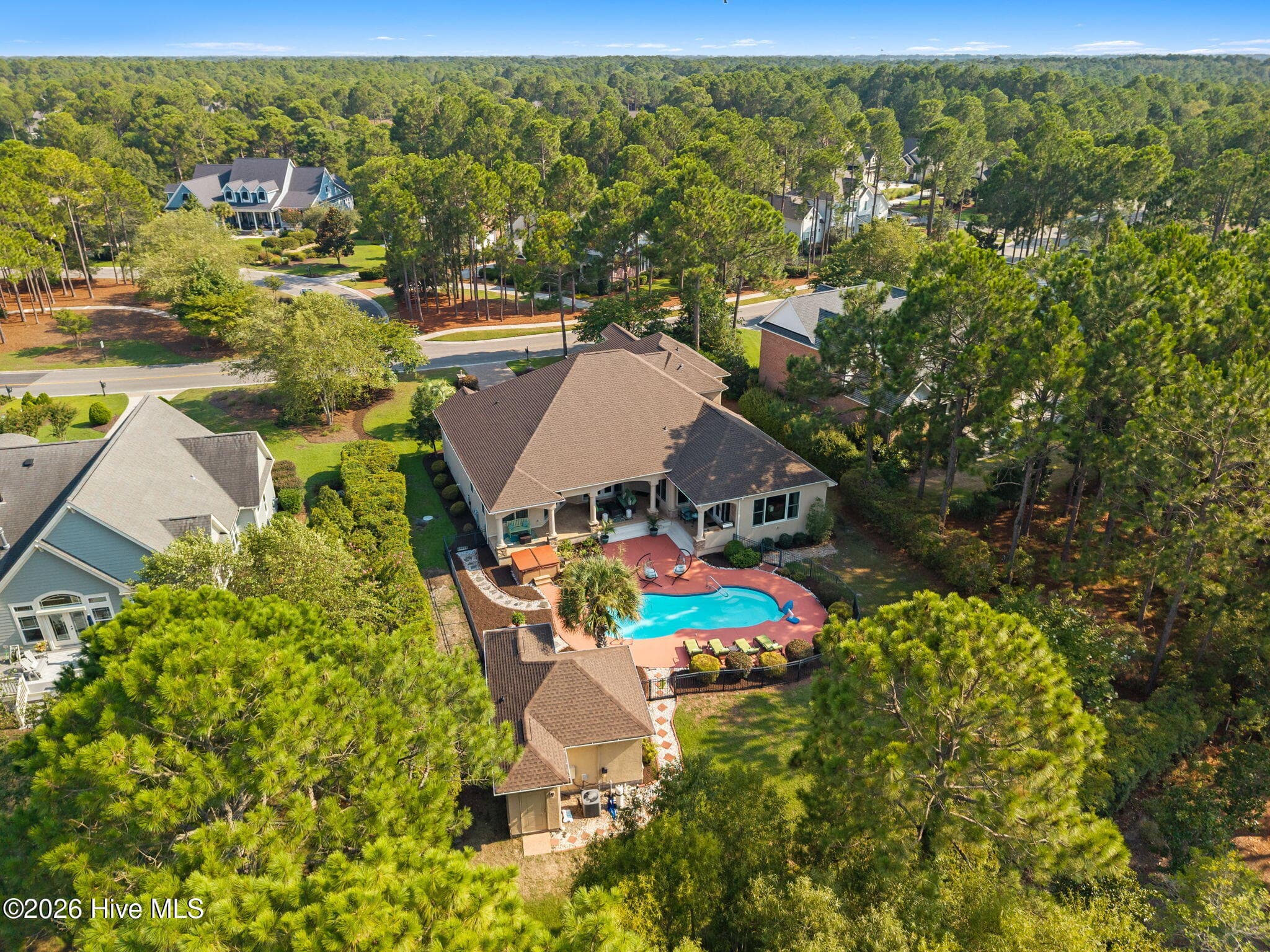 Aerial view of rear - 3858 Ridge Crest Drive, Southport, NC 28461