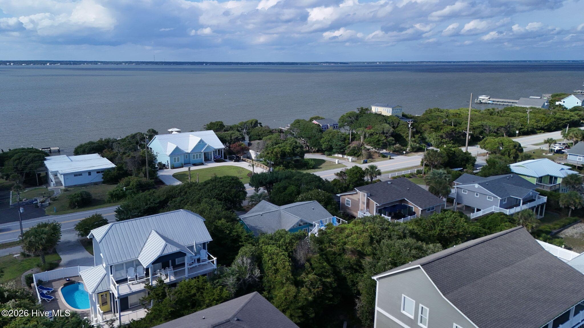 Aerial View to Bogue Sound - 1607 Emerald Drive, Emerald Isle, NC 28594