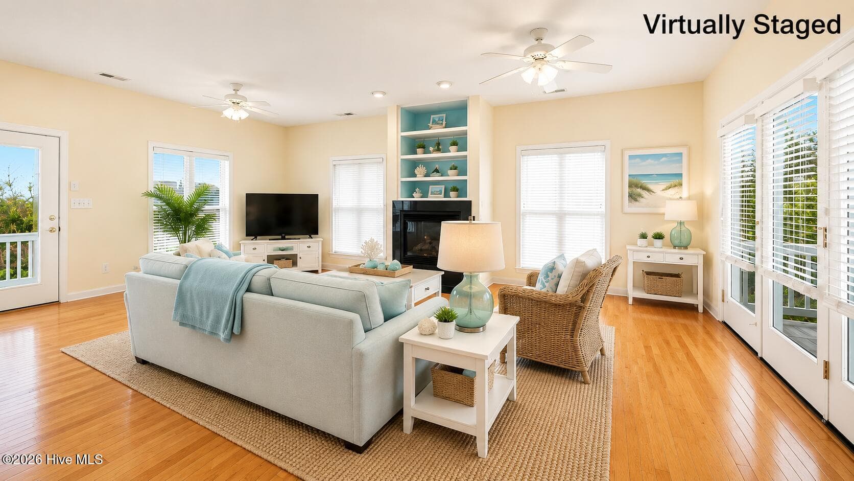 Virtually Staged Family Room - 1103 Timber Trail, Emerald Isle, NC 28594