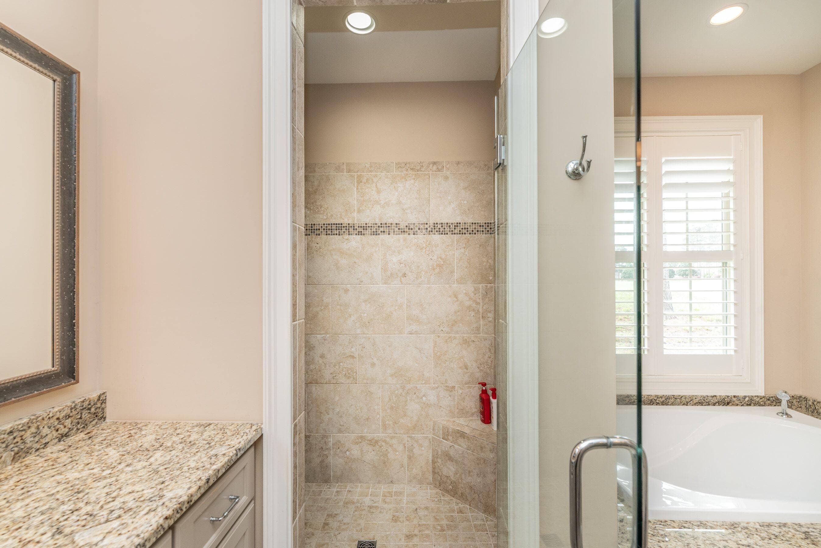 Primary walk in shower - 207 Quiet Oak Court, Aiken, SC 29803