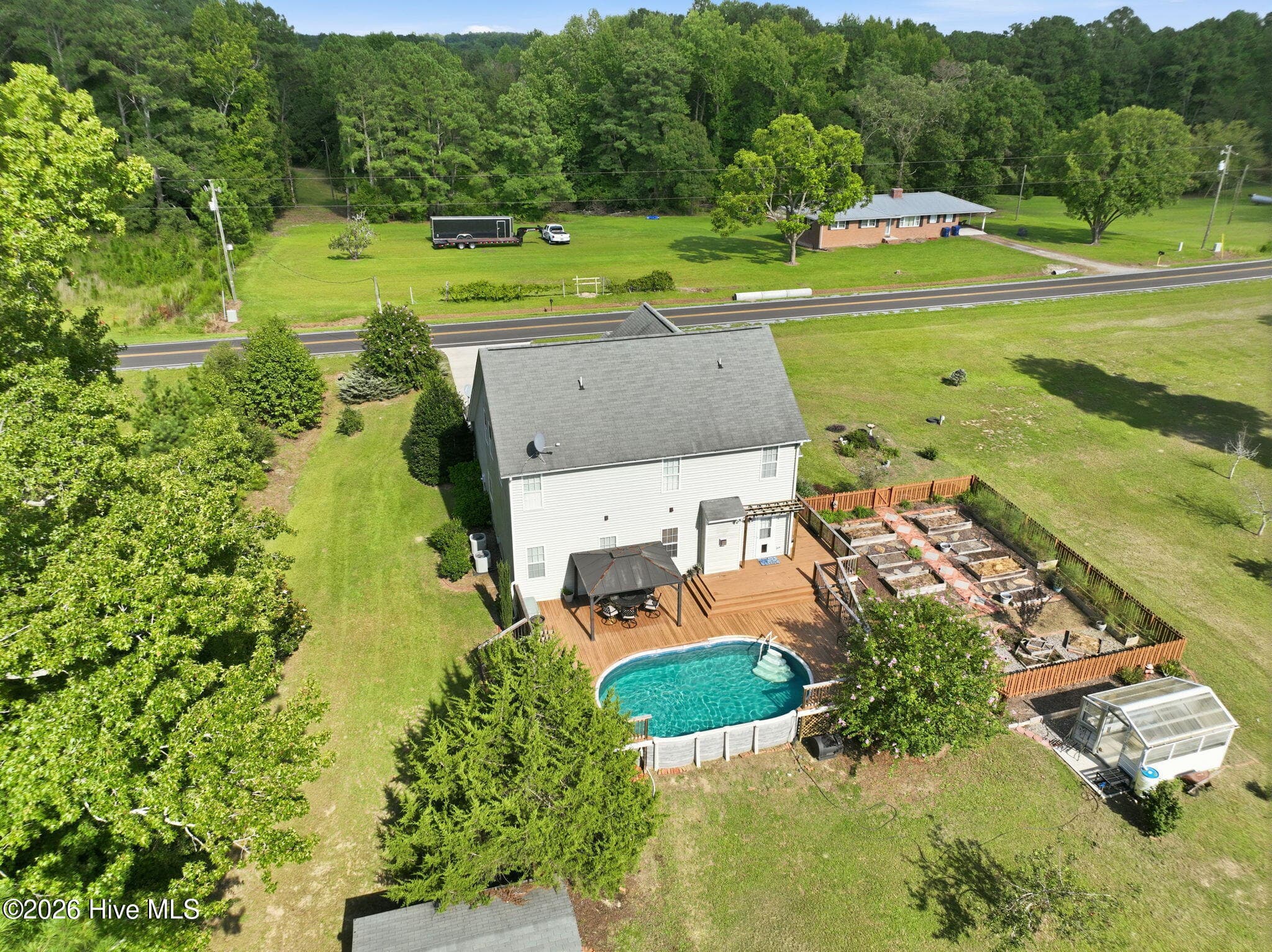 Aerial Backyard - 1284 L Cooper Road, Cameron, NC 28326