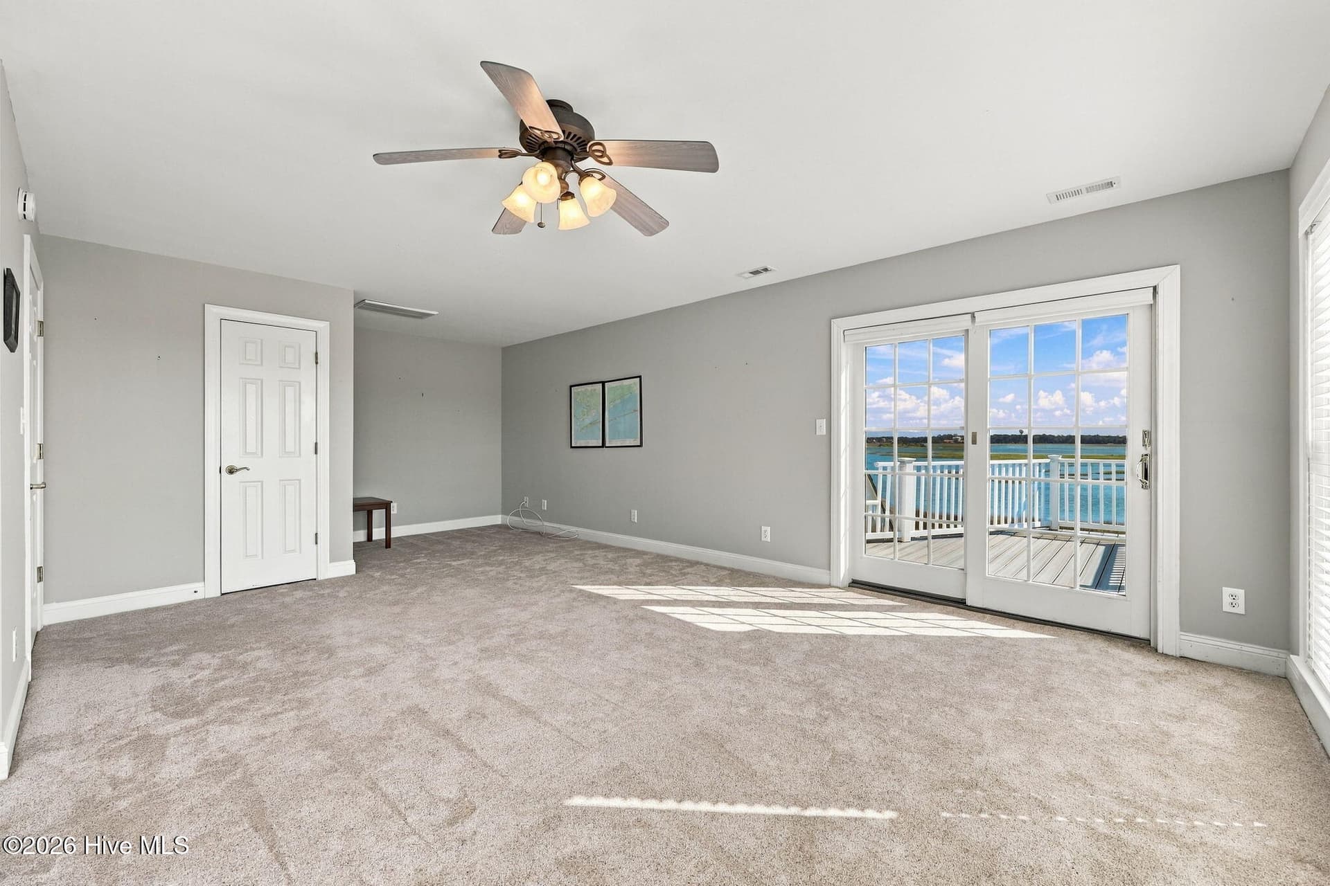 upstairs bedroom that overlooks the water and has private balcony/deck - 105 Magens Court W, Cedar Point, NC 28584