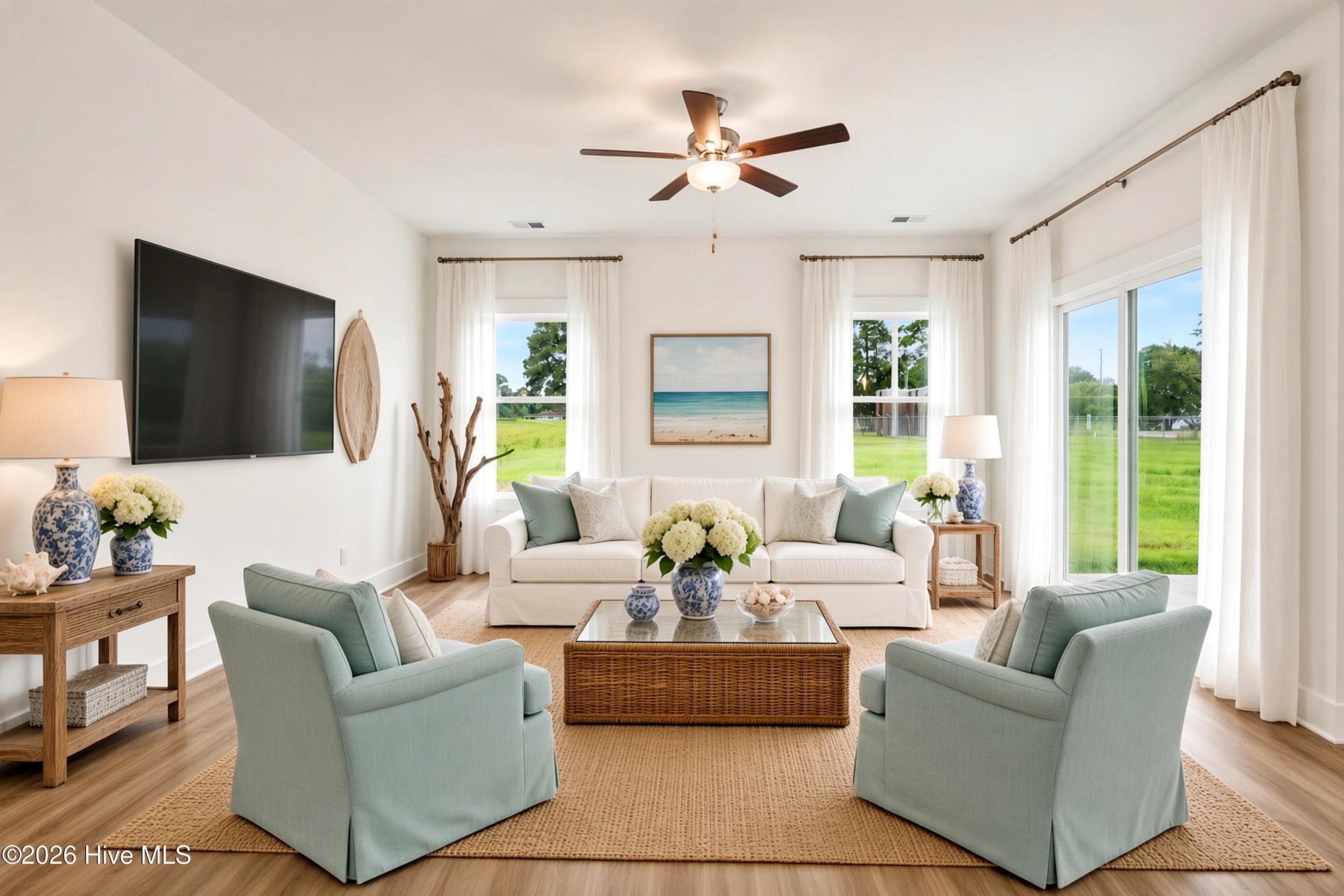 AI Staged Great Room - 2108 Cregan Cove SW (Lot 2), Ocean Isle Beach, NC 28469