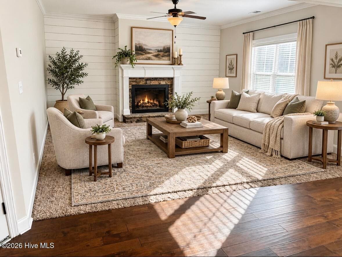 Great Room with Fireplace - 2312 Malone Way, Evans, GA 30809