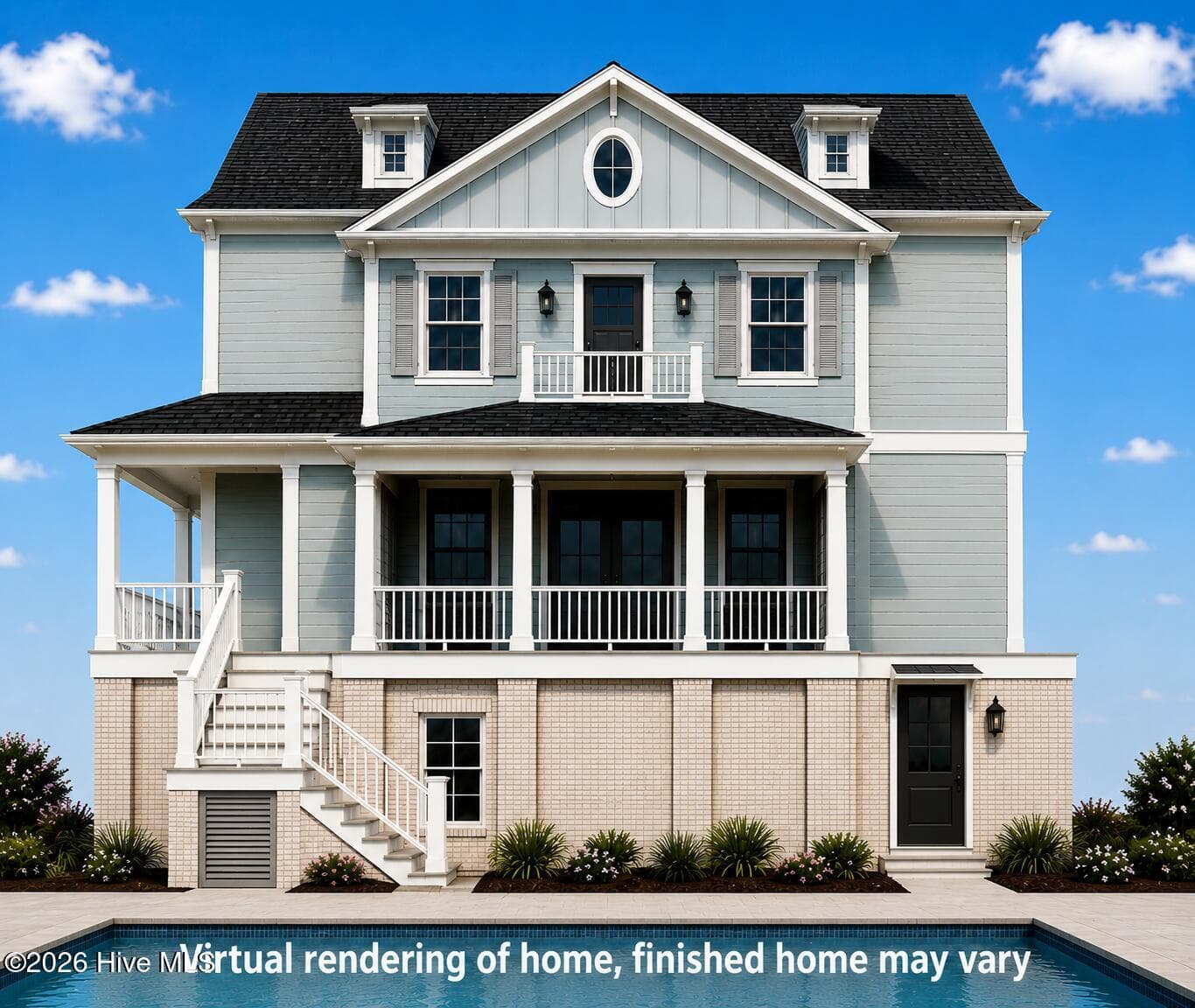 AI rendering based on plans - Rear view - 664 Augustine Avenue SW, Supply, NC 28462