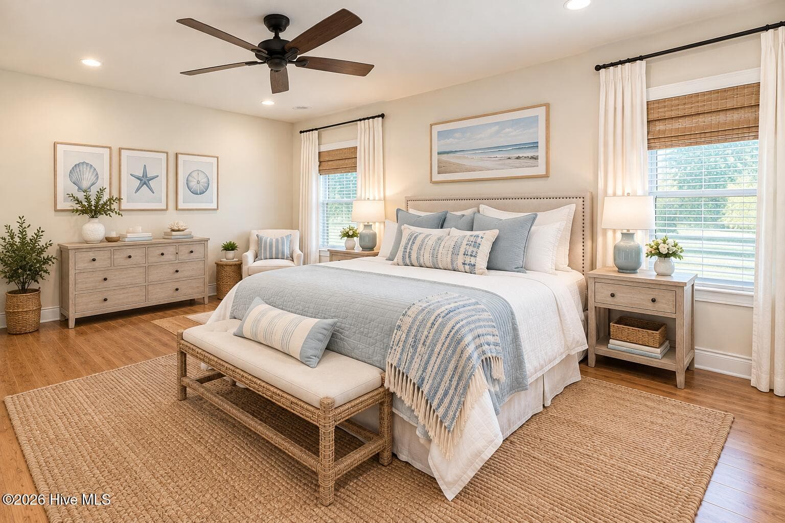 Master bedroom-virtual staging - 690 Fairway Drive E, Sunset Beach, NC 28468