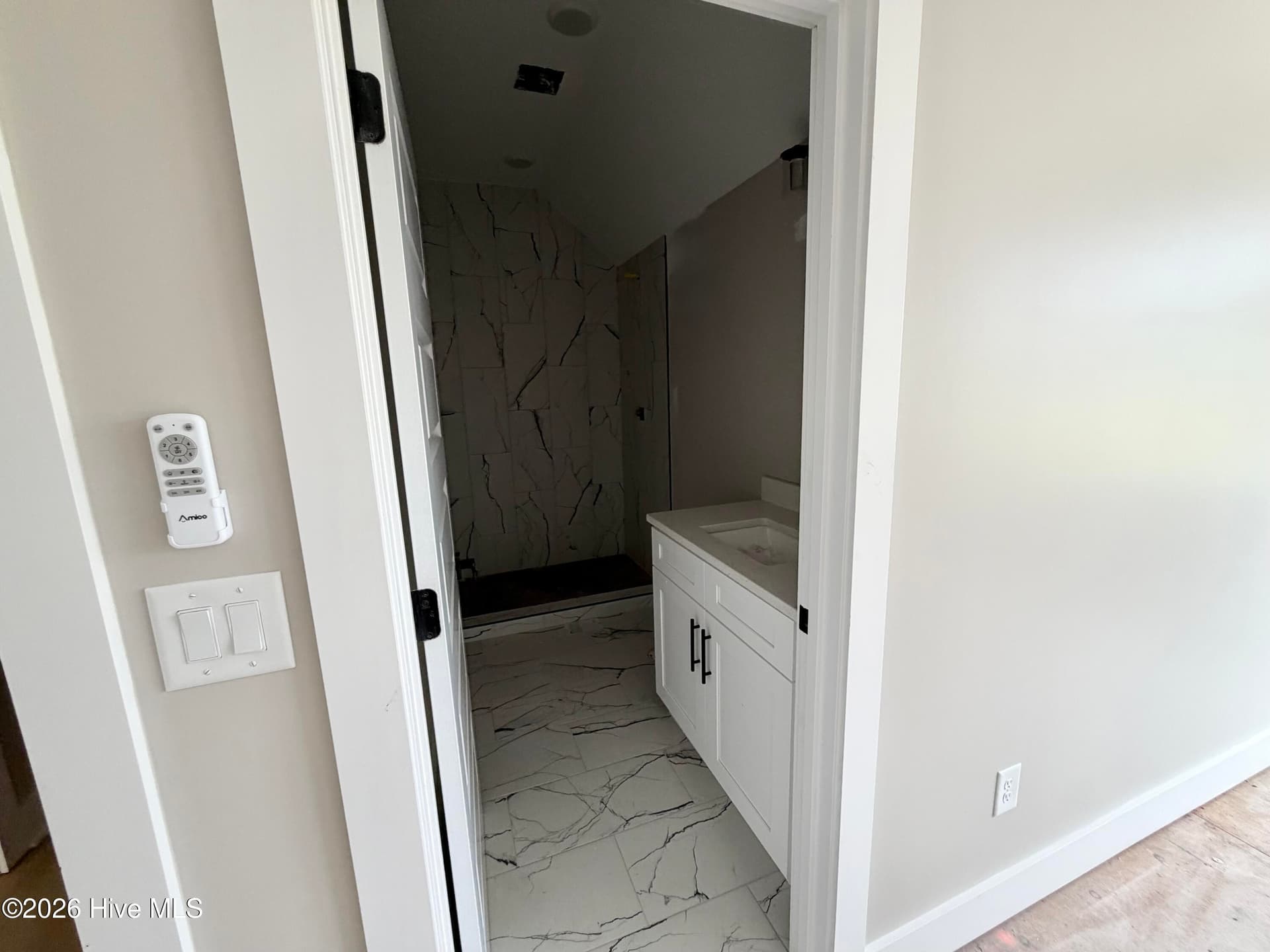 Guest bedroom 3 ensuite bath, under construction. - 550 Glenburnie Street NW, Calabash, NC 28467