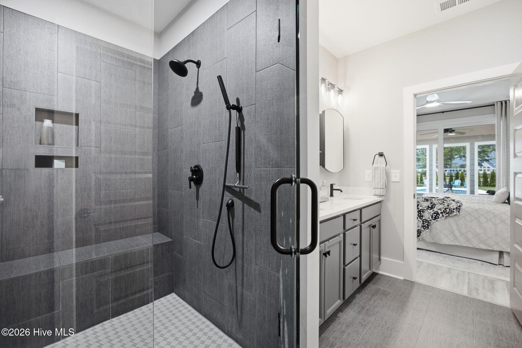 walk in shower in primary - 776 Breezewood Drive SE, Bolivia, NC 28422