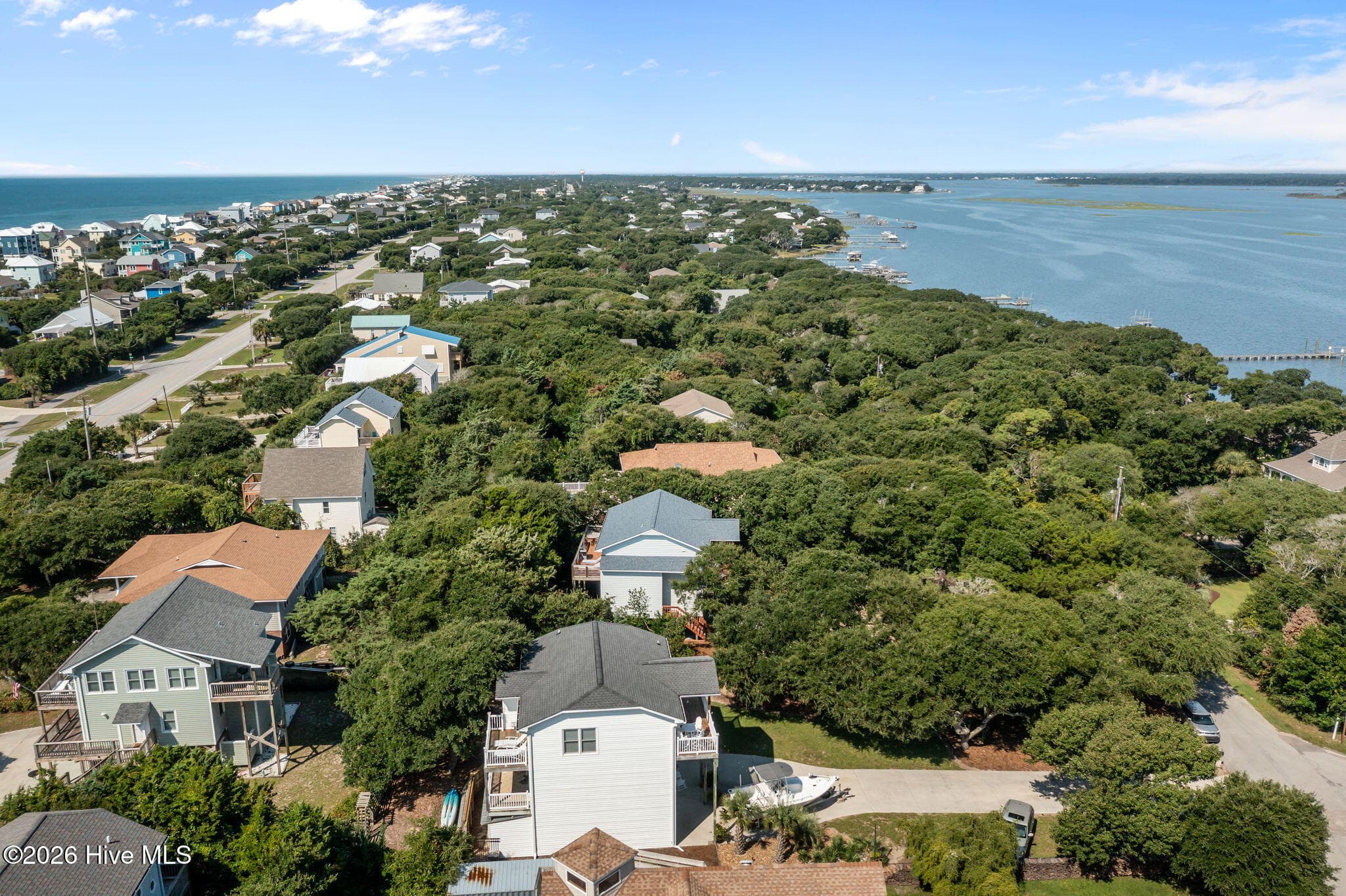 Aerial View from Ocean to Sound - 5415 Cedar Tree Lane, Emerald Isle, NC 28594