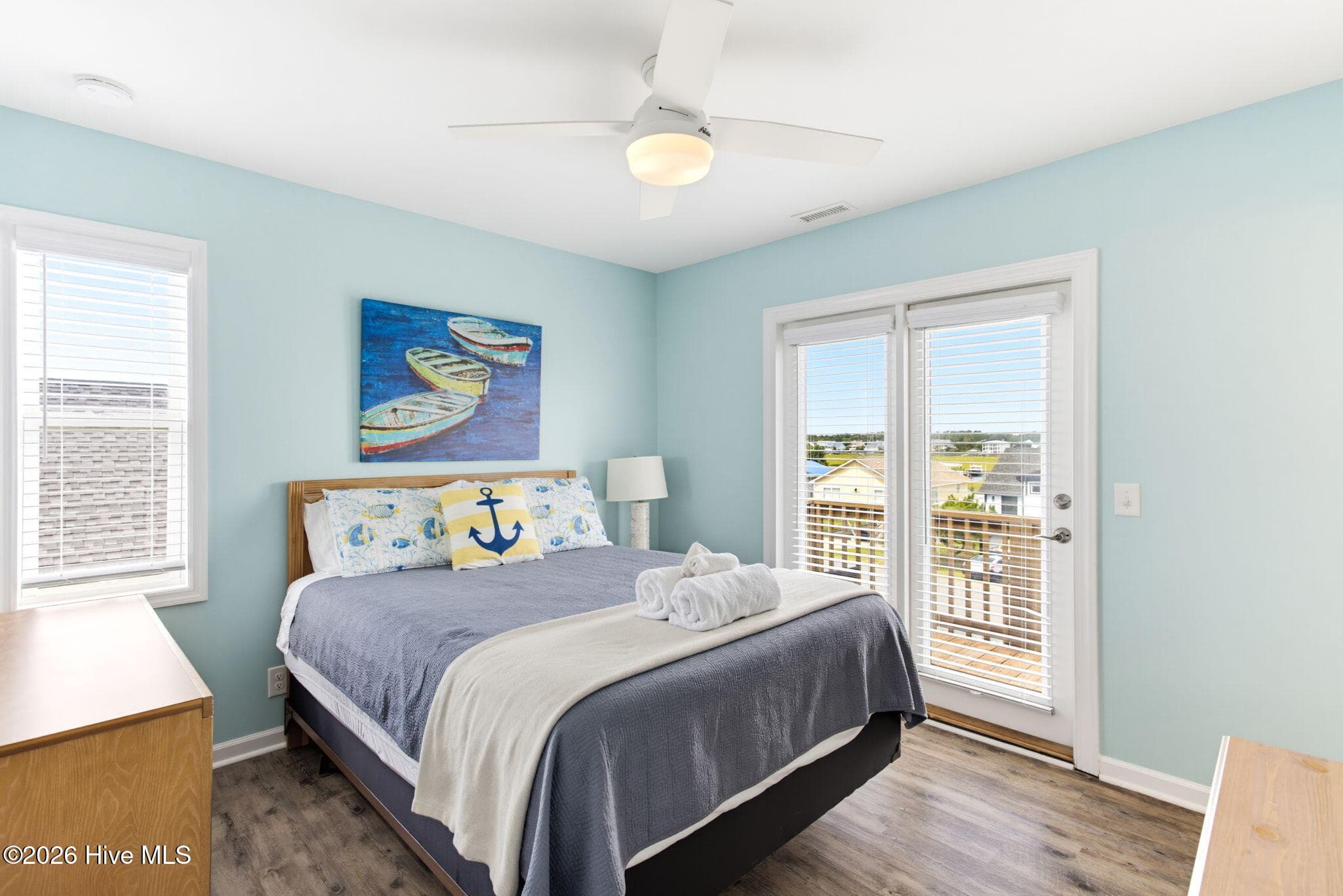 Bedroom with deck access - 2330 W Beach Drive, Oak Island, NC 28465