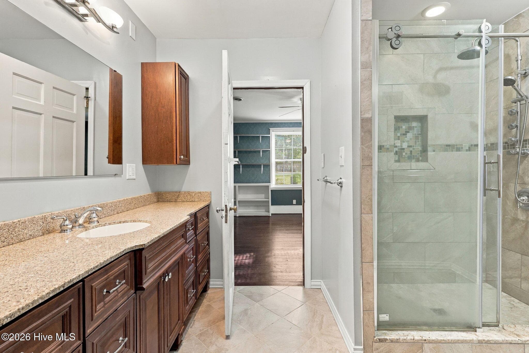 Primary bathroom with walk in shower - 1013 Riverside Boulevard, Lumberton, NC 28358