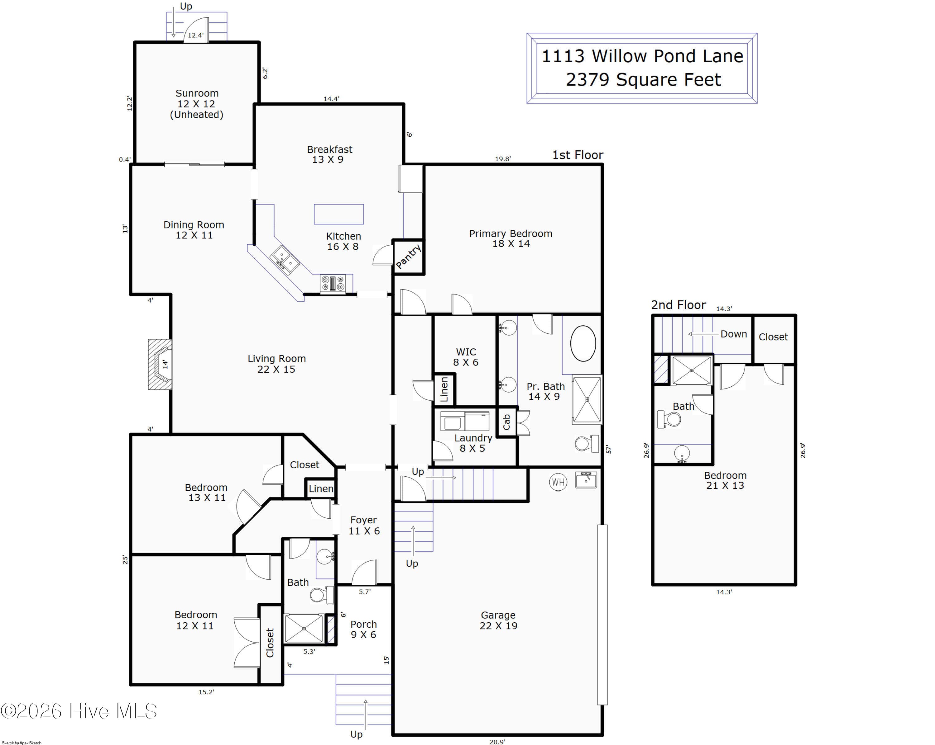 Floorplan-1113 Willow Pond Lane - 1113 Willow Pond Lane, Leland, NC 28451
