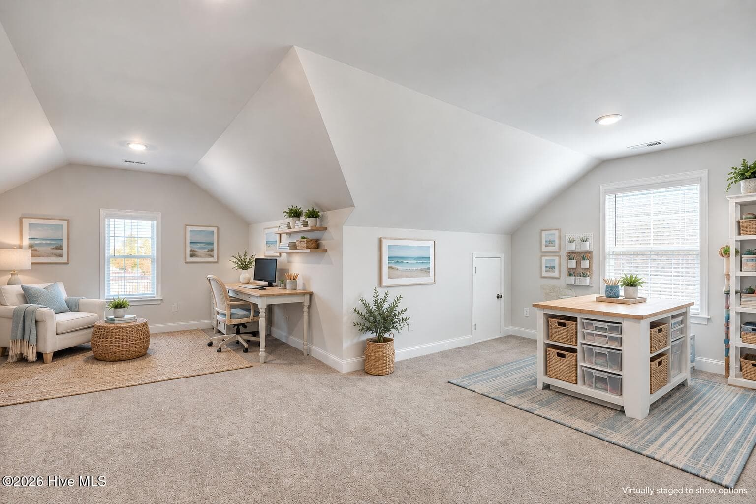 This large and versatile Bonus room is equipped with separate dedicated high-speed internet perfect for gaming and media. With a 2nd floor bedroom and full bath nearby, this space could make a terrific den and/or office, craft or playroom as well. *Virtually staged to show options. - 142 Rice Marsh Way, Wilmington, NC 28412