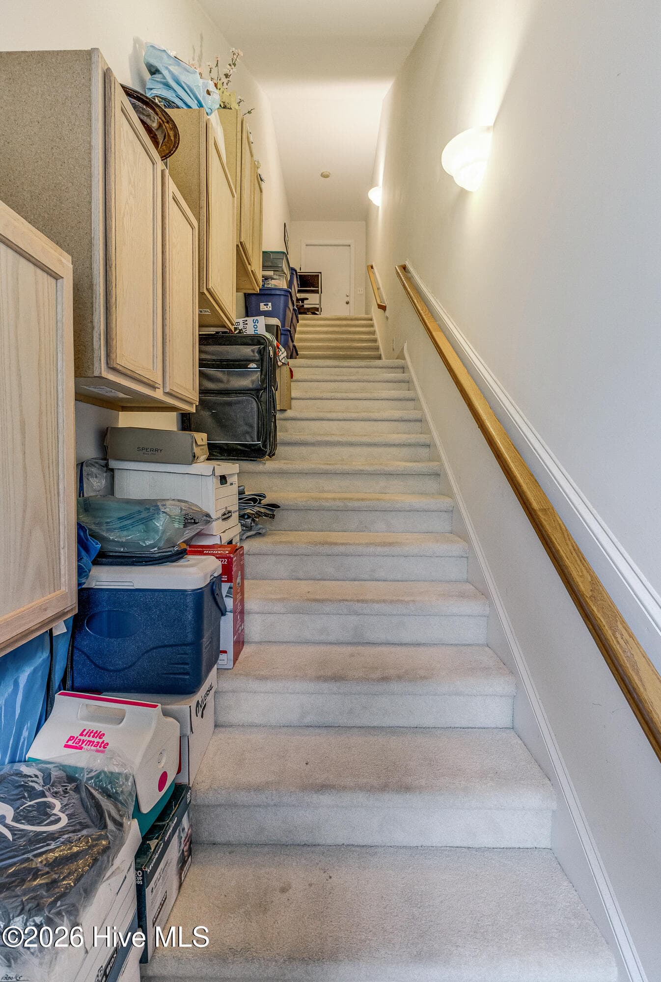 Steps to Roof Top Deck double as Storage Area for Current Owners - 701 N Howe Street 8, Southport, NC 28461