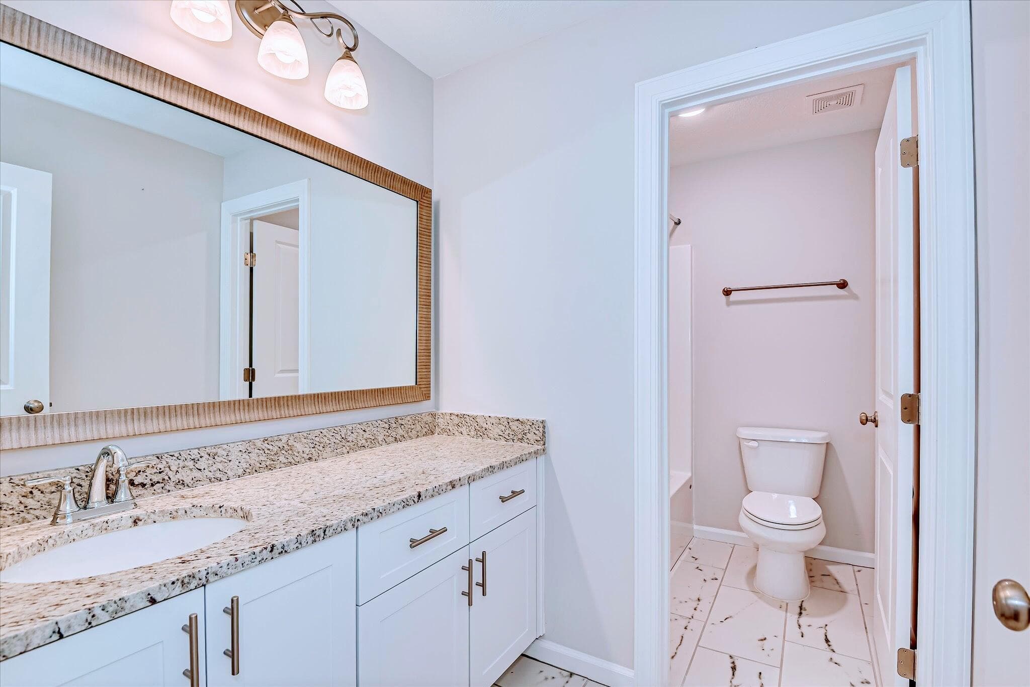 Second floor Full bathroom with the modern details and space needed for daily living . - 903 Lillian Park Drive, Grovetown, GA 30813