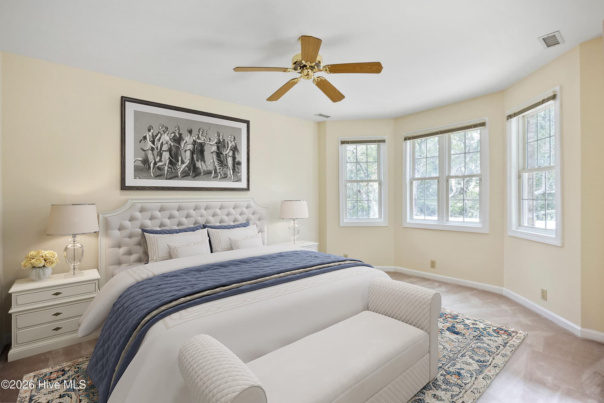 Upstairs rear Guest Bedroom virtual staging - 1834 Quail Point SE, Bolivia, NC 28422