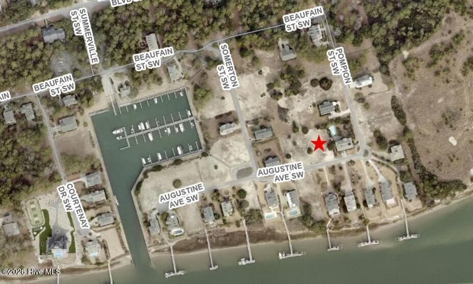 GIS Satellite view, Home site, Marina - 664 Augustine Avenue SW, Supply, NC 28462