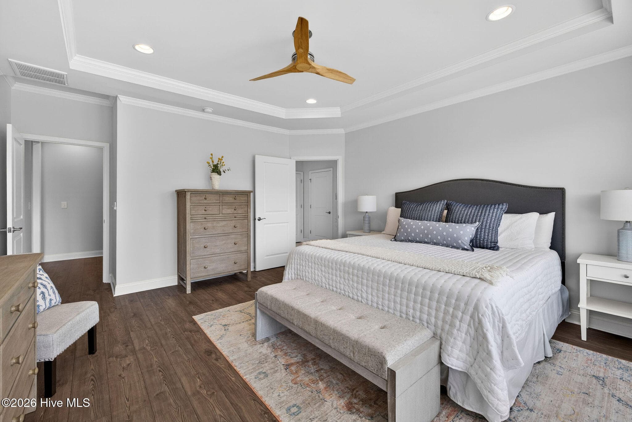 Primary suite with tray ceiling - 858 Broomsedge Terrace, Wilmington, NC 28412
