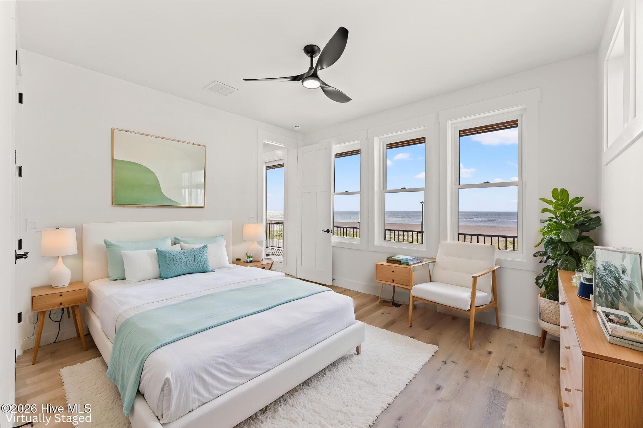 Oceanfront bedroom first level staged - 41 Grand View Drive, Ocean Isle Beach, NC 28469