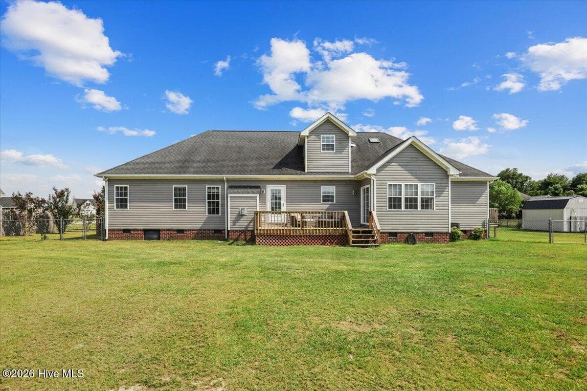 Back of house view - 105 Pointe Drive, La Grange, NC 28551