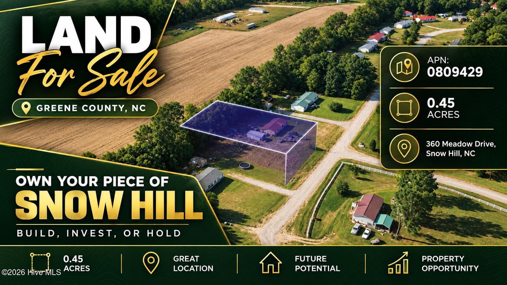 Residential Lot at 360 Meadow Drive, Snow Hill, NC 28580
